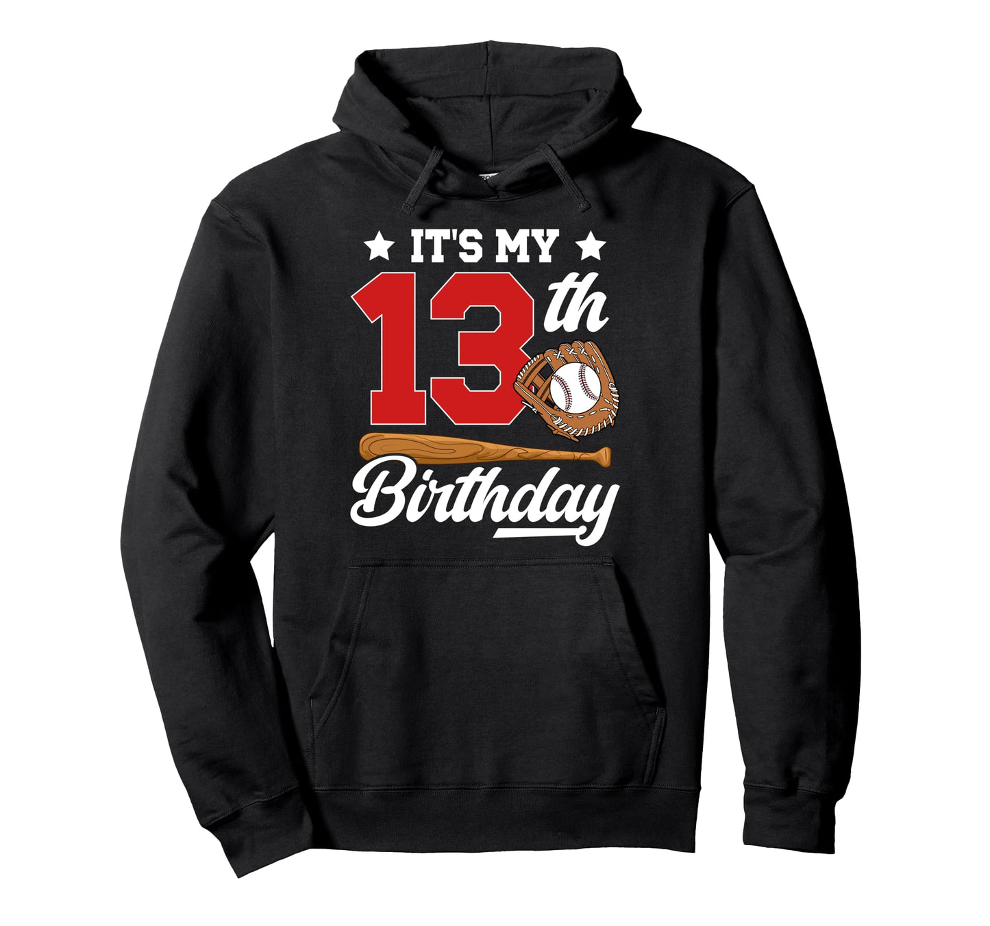 13Th Baseball Birthday Party 13 Year Hoodie - Novelty Apparel Men Women - T-Shirt, Sweatshirt, Hoodie