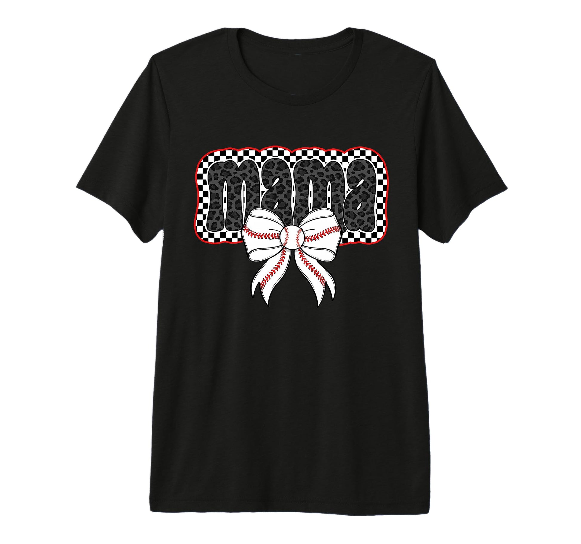 Mama Coquette Bow Baseball Cheer Mom T-Shirt - Unique Graphic Unisex - T-Shirt, Sweatshirt, Hoodie