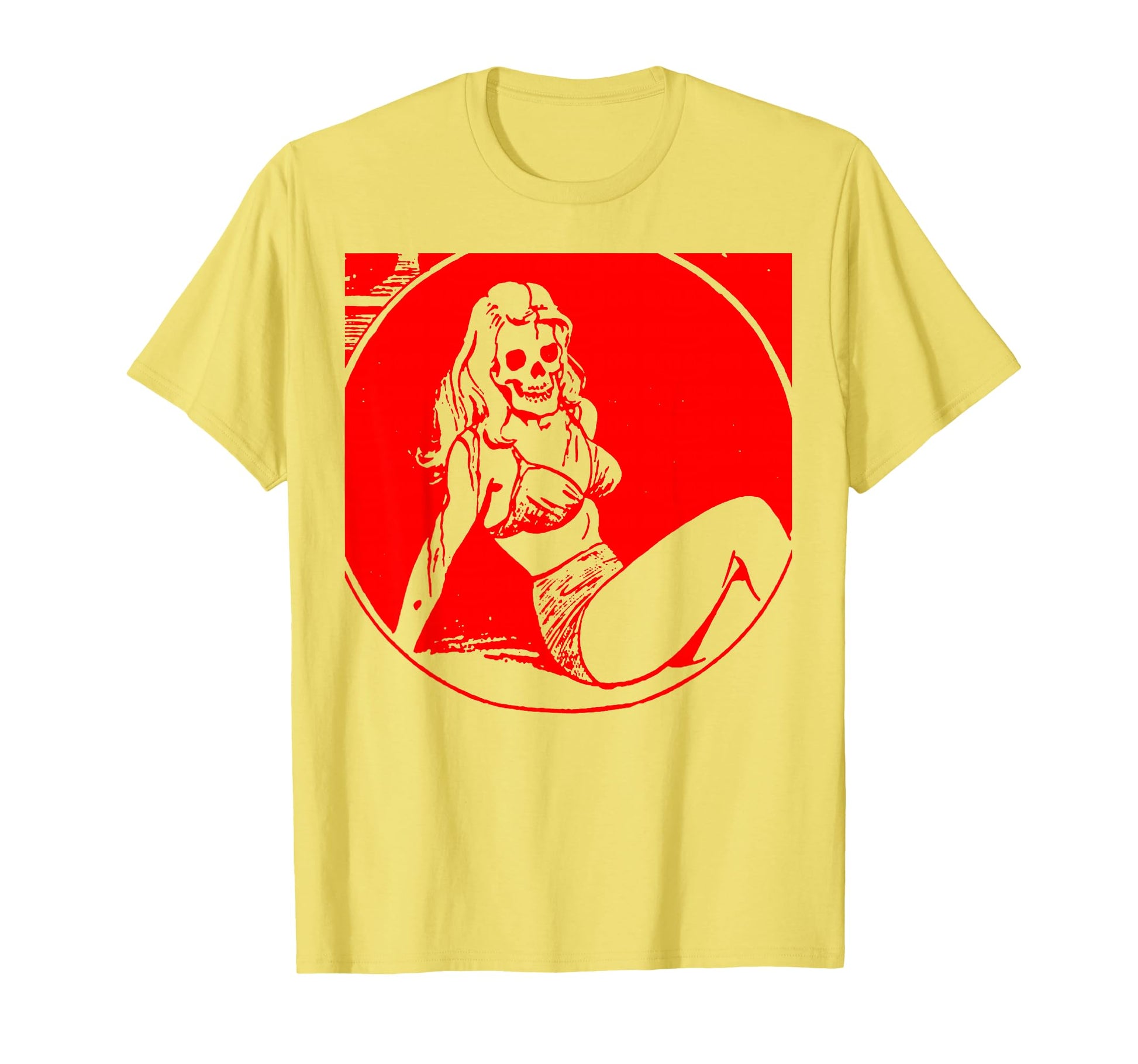 Weird Creepy Skeleton Pin Up Bikini T-Shirt - Novelty Apparel for Adults - T-Shirt, Sweatshirt, Hoodie