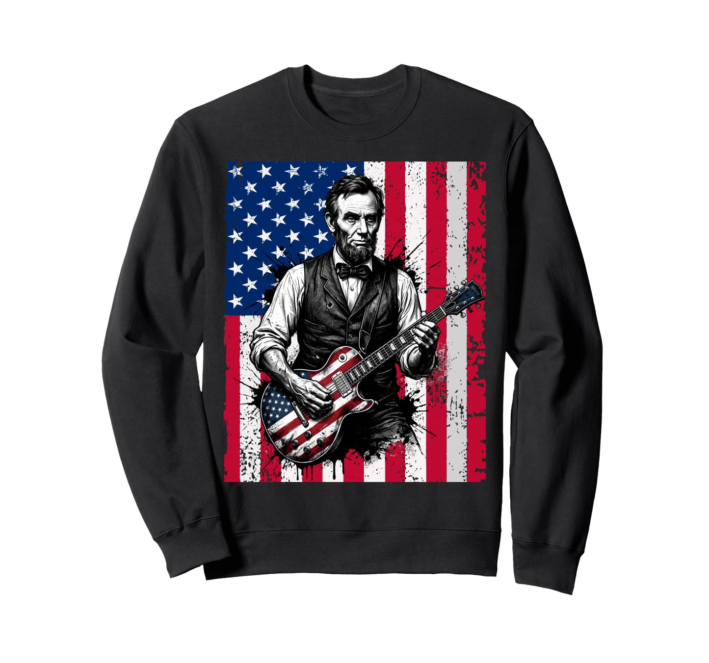 Funny Abraham Lincoln Playing Sweatshirt - Fun Novelty Design Men Women - T-Shirt, Sweatshirt, Hoodie