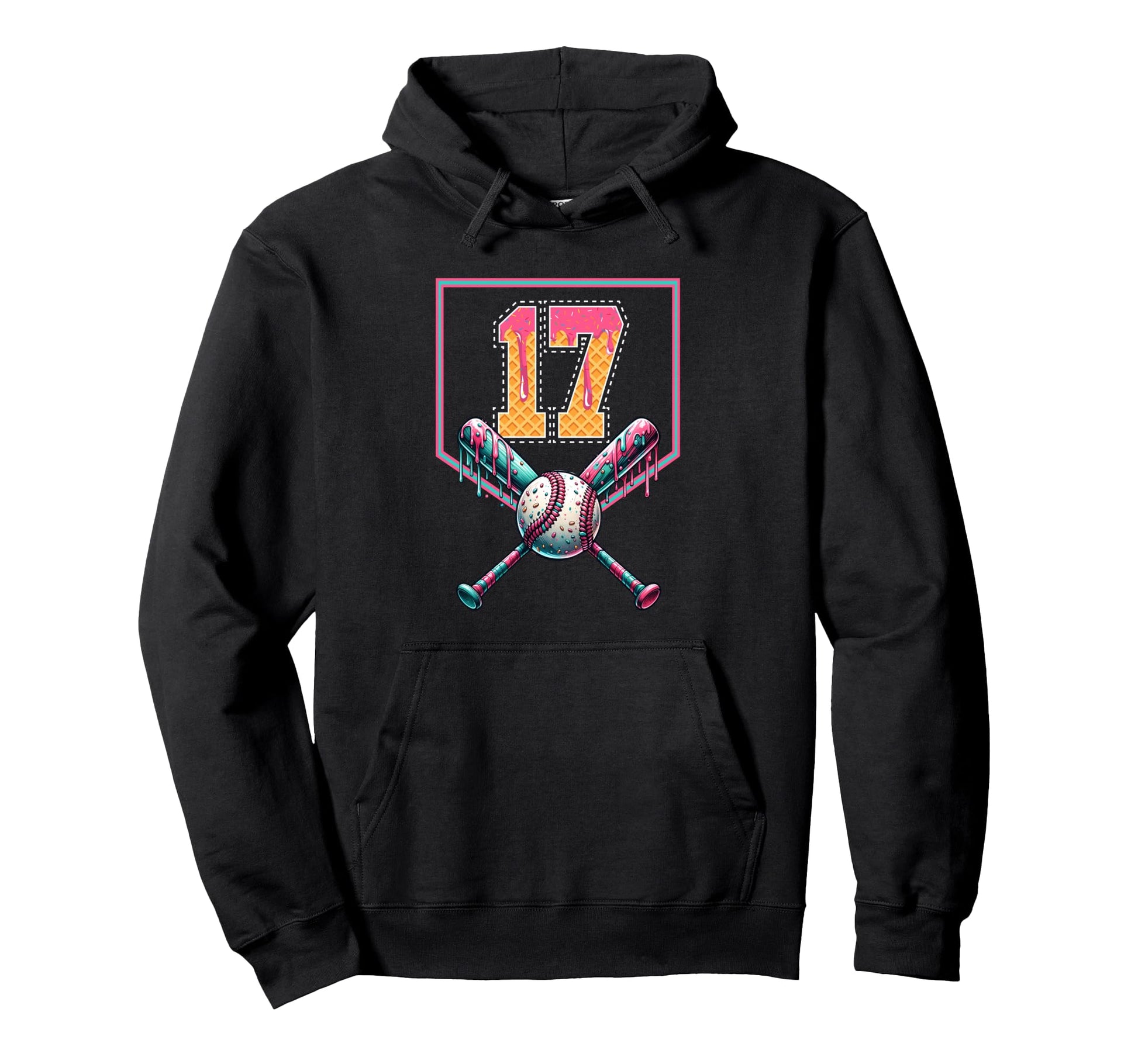 Baseball Drip Number 17 Player Or Hoodie - Casual Everyday Wear Unisex - T-Shirt, Sweatshirt, Hoodie