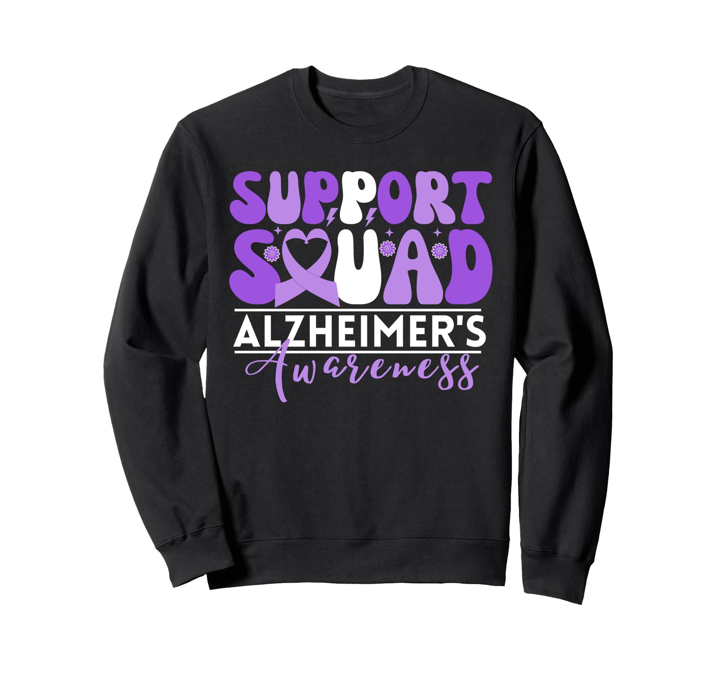 Support Squad Alzheimers Sweatshirt - Novelty Apparel for Adults - T-Shirt, Sweatshirt, Hoodie