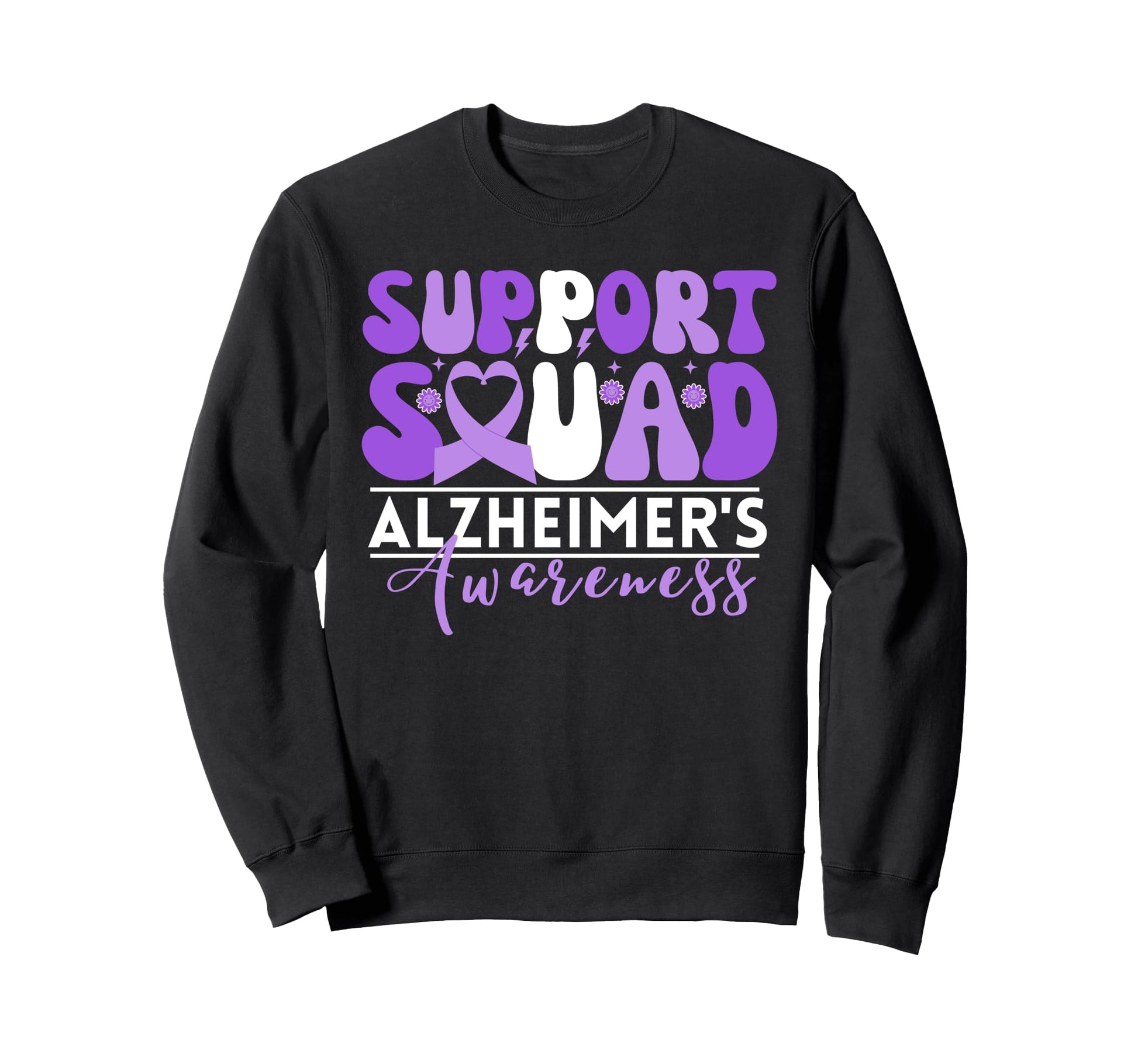 Support Squad Alzheimers Sweatshirt - Novelty Apparel for Adults - T-Shirt, Sweatshirt, Hoodie