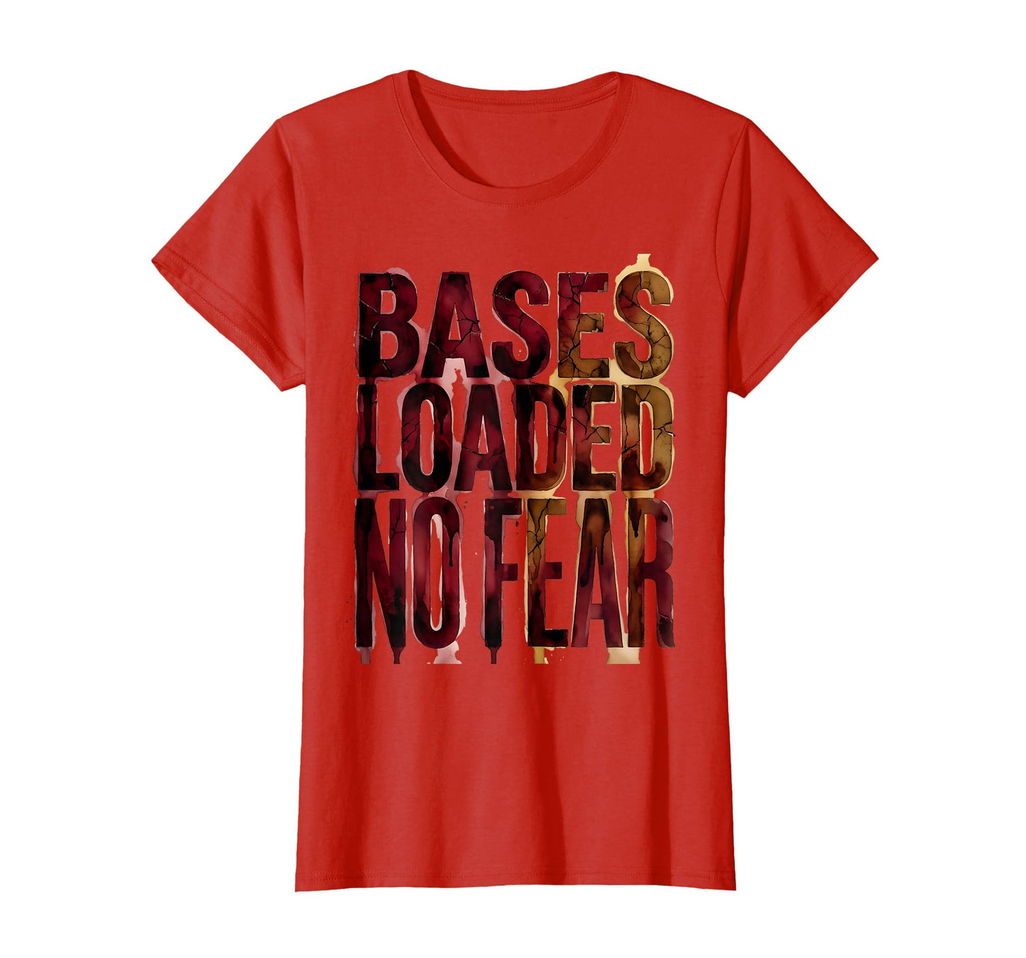 Bases Loaded No Fear Distressed T-Shirt - Casual Everyday Wear Unisex - T-Shirt, Sweatshirt, Hoodie