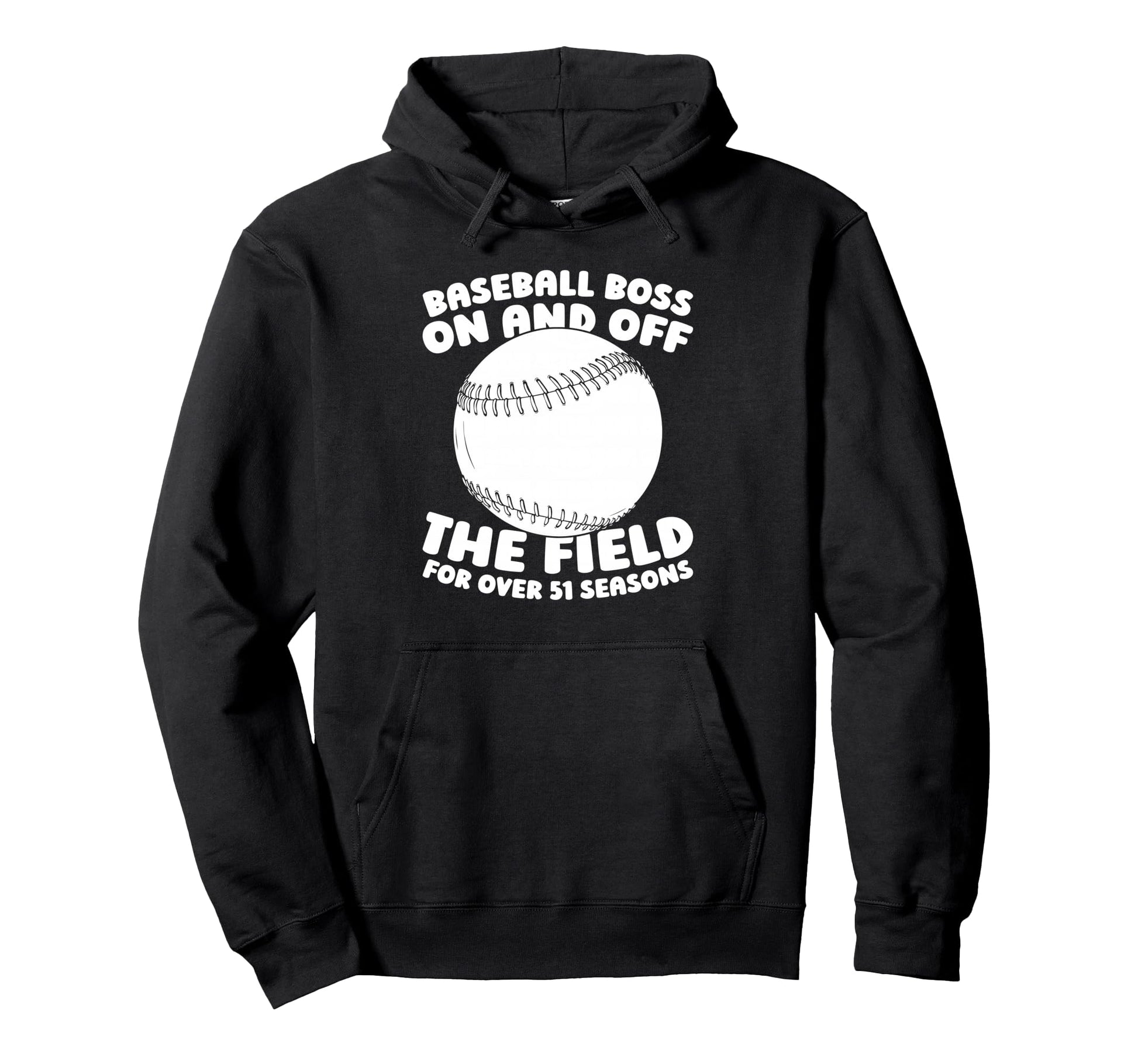 51 Years Old Baseballer Baseball Hoodie - Fun Novelty Design Men Women - T-Shirt, Sweatshirt, Hoodie