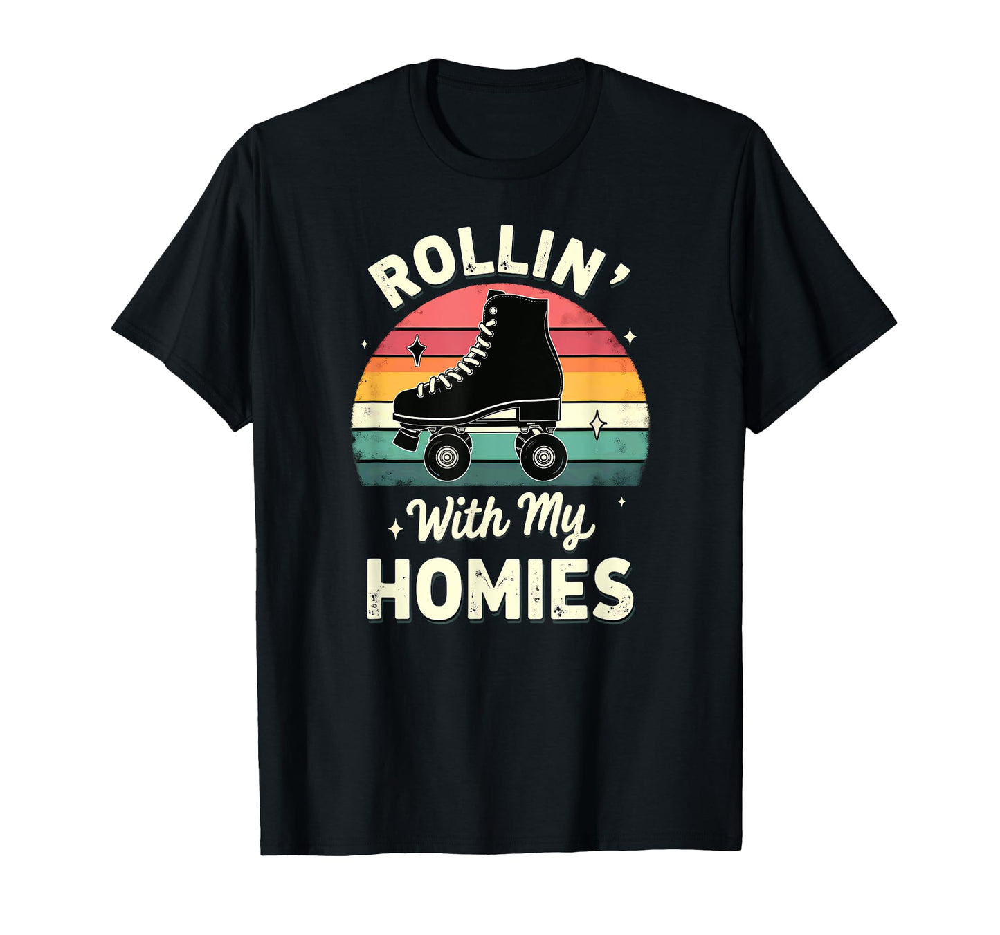Roller Skating Rollin My Homies T-Shirt - Unique Graphic for Adults - T-Shirt, Sweatshirt, Hoodie