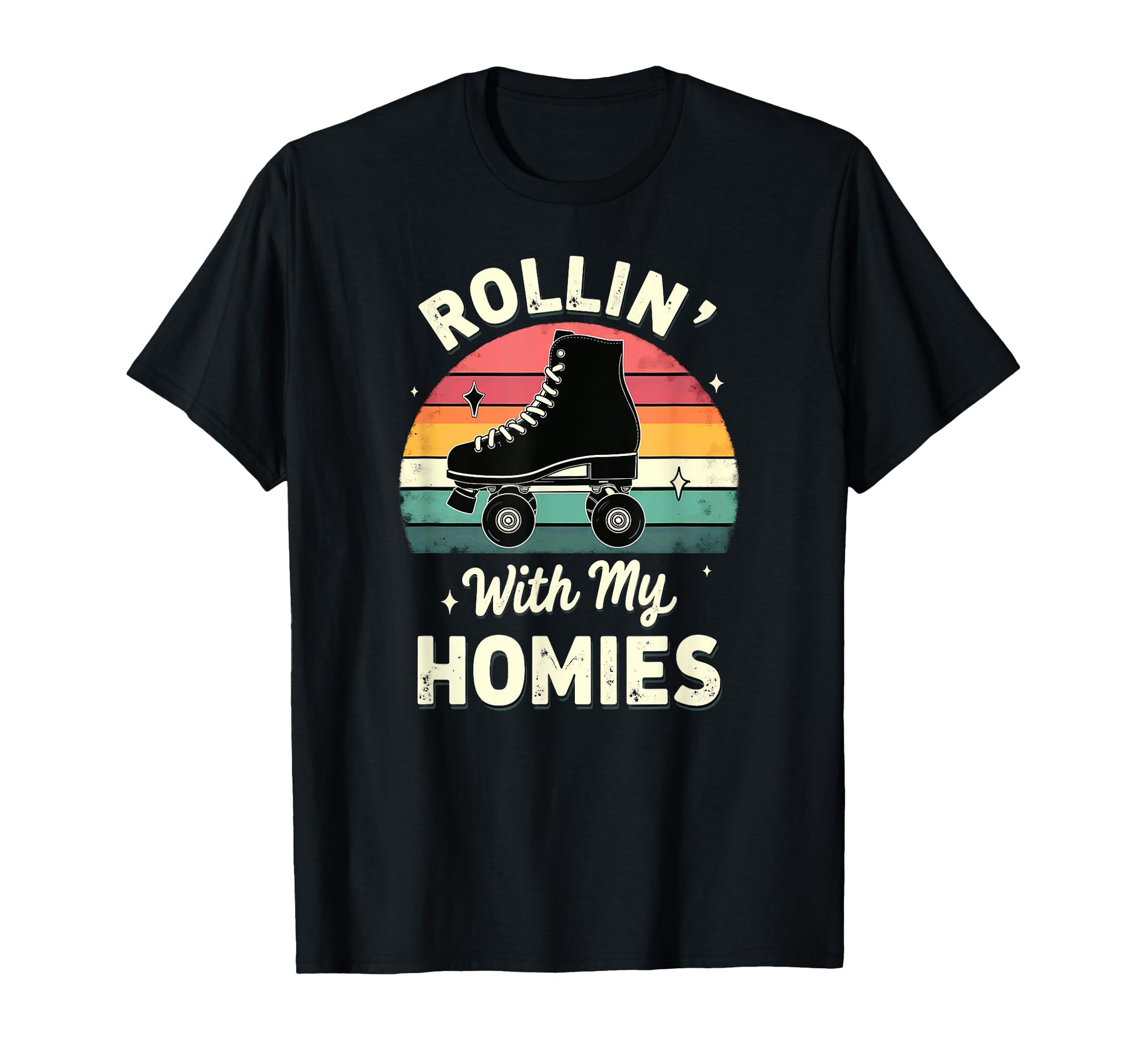 Roller Skating Rollin My Homies T-Shirt - Unique Graphic for Adults - T-Shirt, Sweatshirt, Hoodie