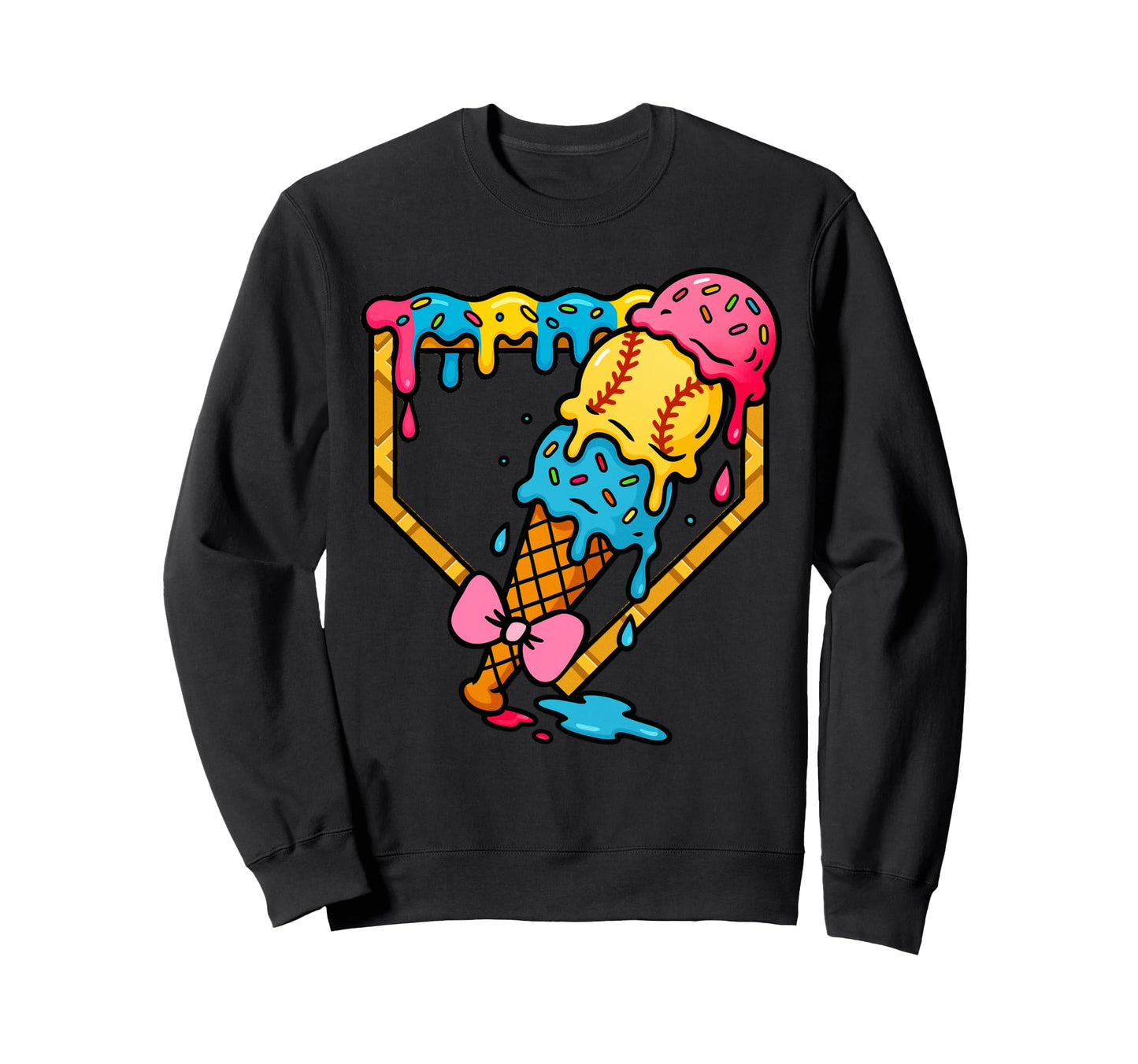 Fun Baseball Mama Coquette Ice Sweatshirt - Aesthetic Graphic for Adults - T-Shirt, Sweatshirt, Hoodie