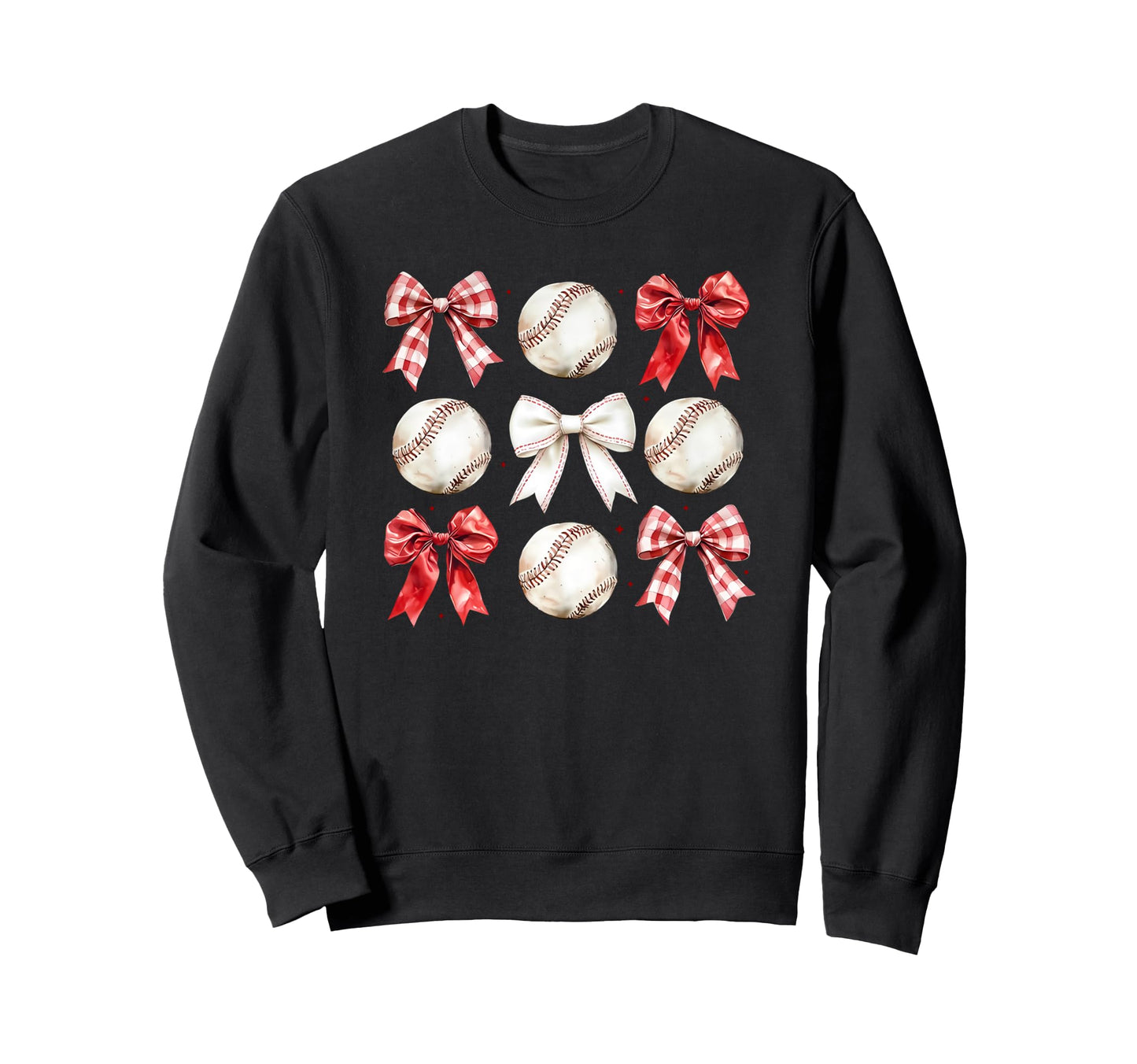Baseball Bow Coquette Red T-Shirt - Minimalist Print Men Women - T-Shirt, Sweatshirt, Hoodie
