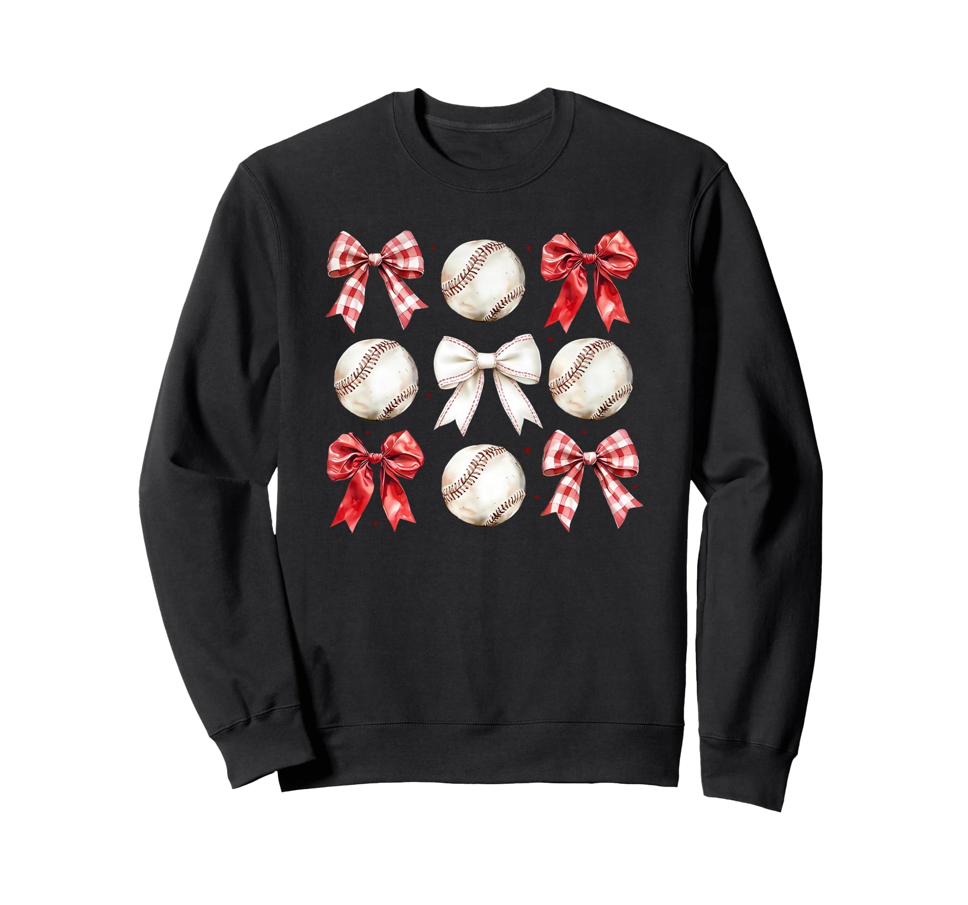 Baseball Bow Coquette Red T-Shirt - Minimalist Print Men Women - T-Shirt, Sweatshirt, Hoodie