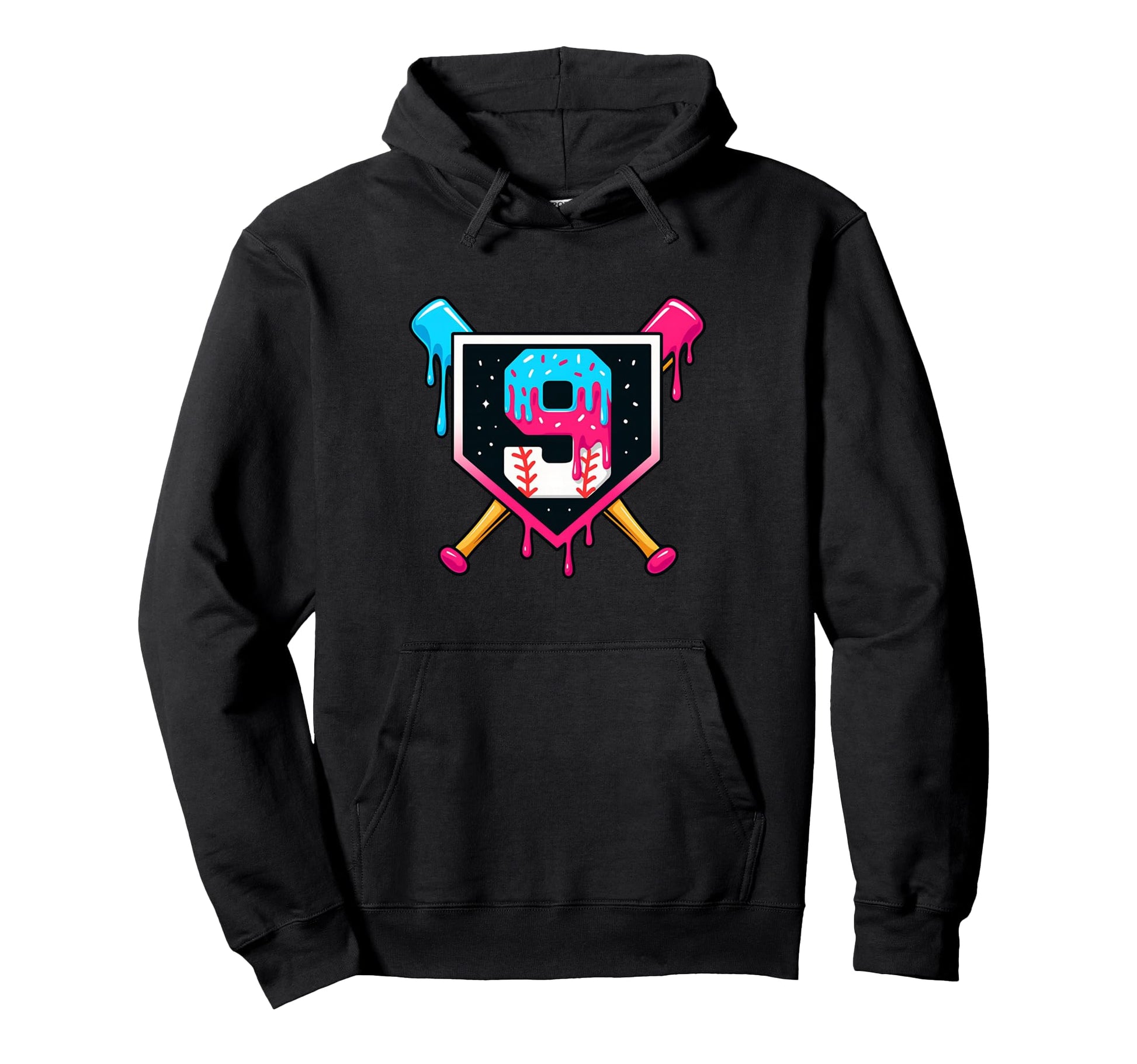 Ice Cream Drip 9Th Birthday 9 Baseball 9 Hoodie - Streetwear Style Unisex - T-Shirt, Sweatshirt, Hoodie