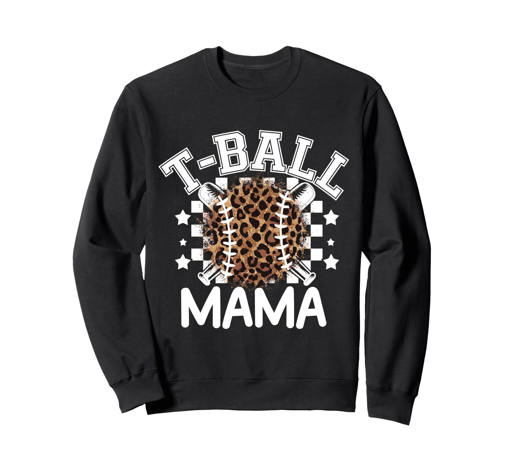 T Ball Teeball Mama Leopard Sweatshirt - Aesthetic Graphic for Adults - T-Shirt, Sweatshirt, Hoodie