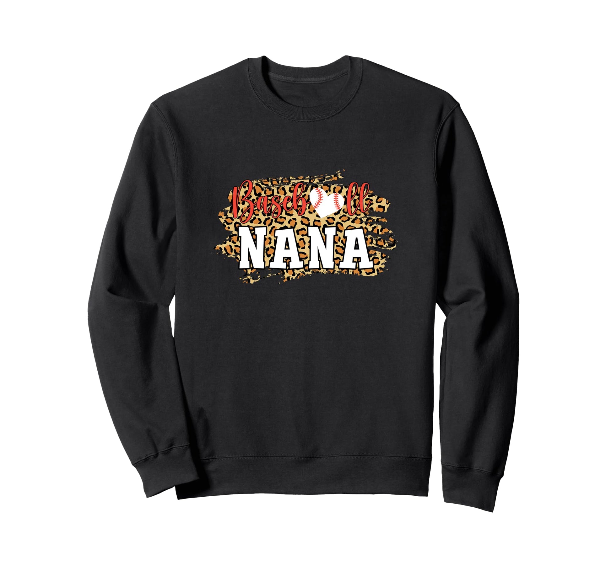 Baseball Nana Leopard Funny Sweatshirt - Minimalist Print for Adults - T-Shirt, Sweatshirt, Hoodie