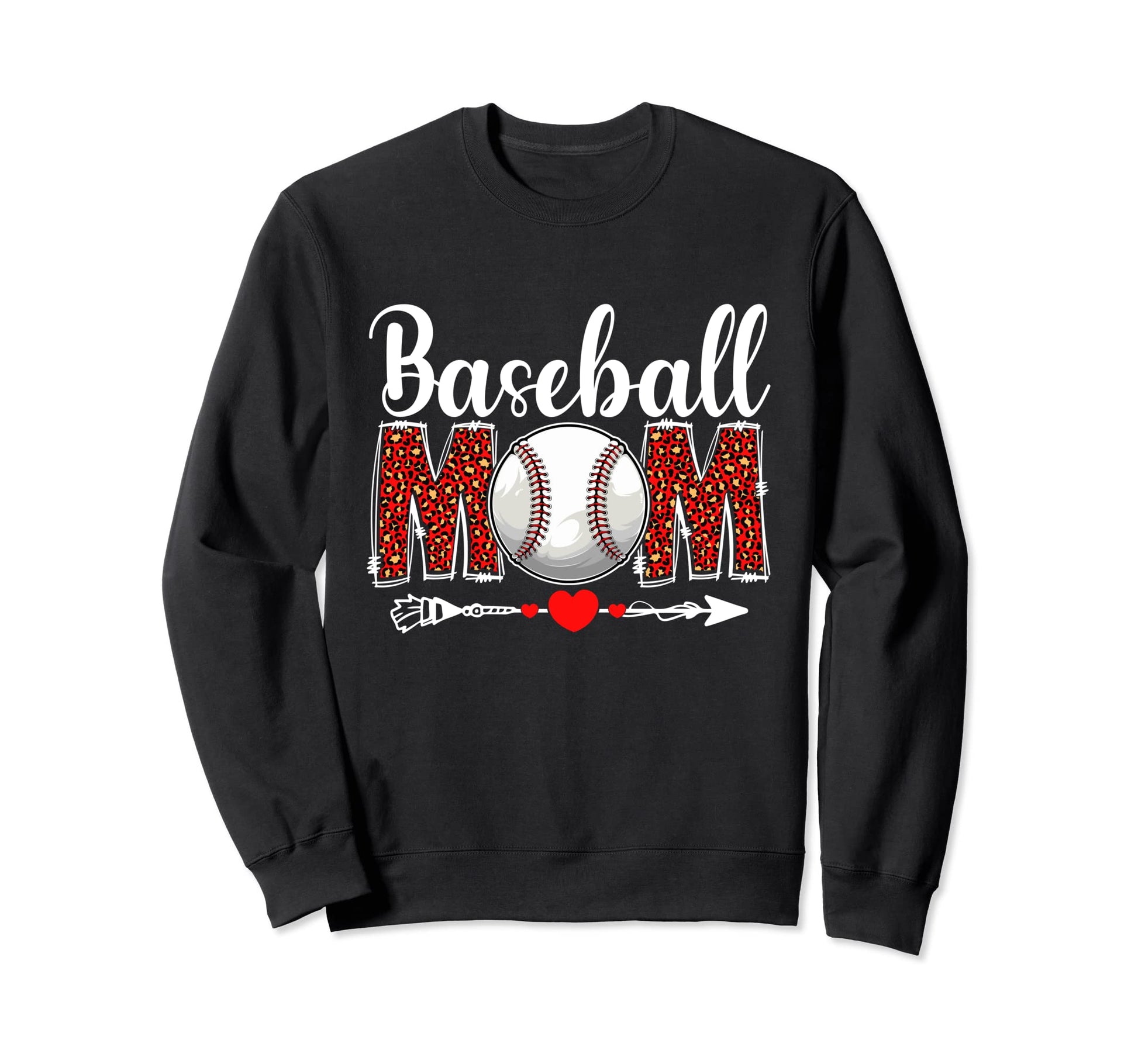 Baseball Mom Leopard Funny Sports Sweatshirt - Trendy Graphic Men Women - T-Shirt, Sweatshirt, Hoodie