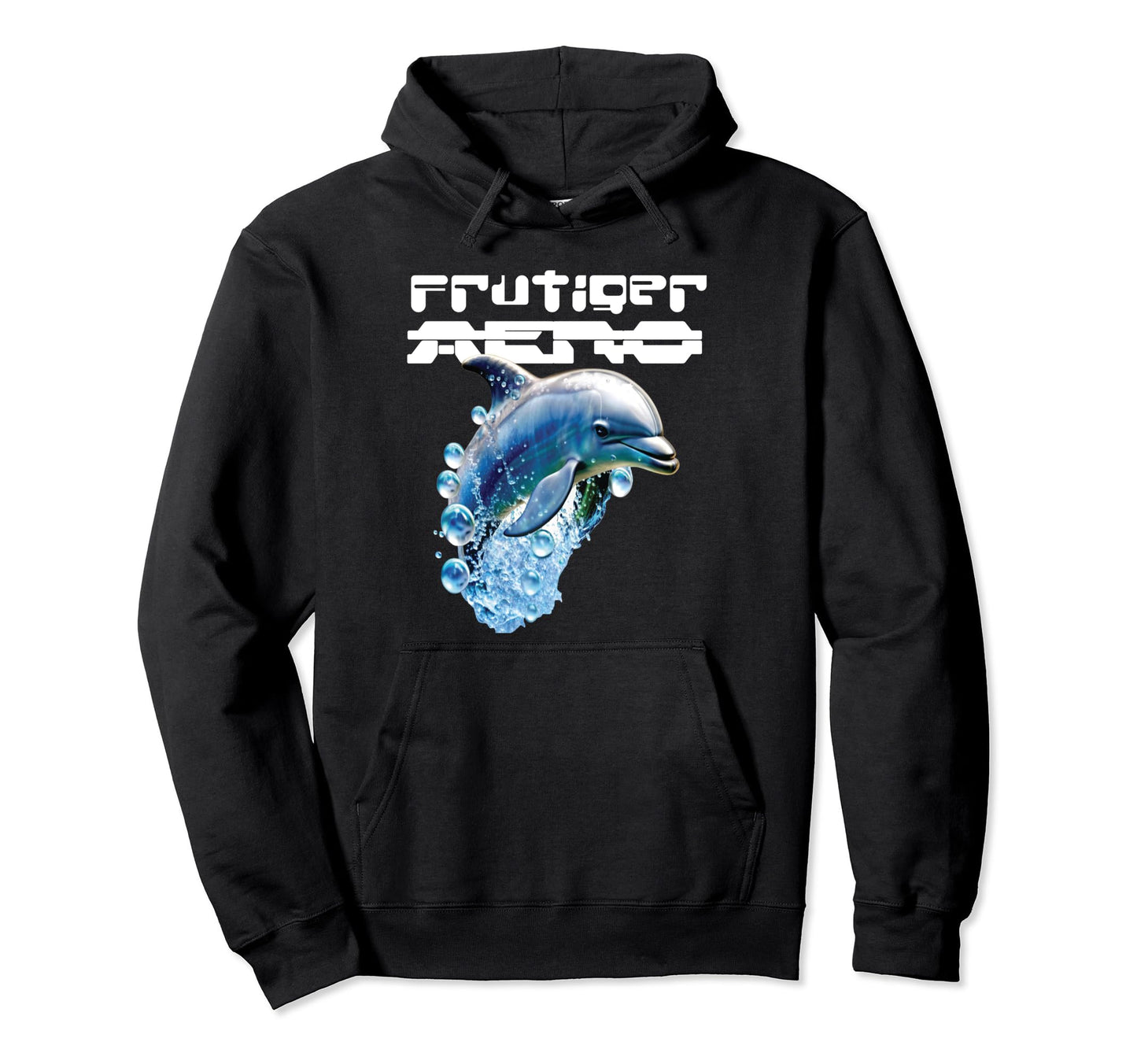 Frutiger Aero Splashy Dolphin Y2K Hoodie - Aesthetic Graphic for Adults - T-Shirt, Sweatshirt, Hoodie