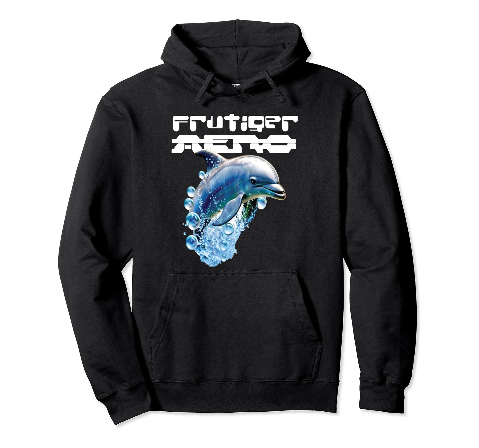 Frutiger Aero Splashy Dolphin Y2K Hoodie - Aesthetic Graphic for Adults - T-Shirt, Sweatshirt, Hoodie