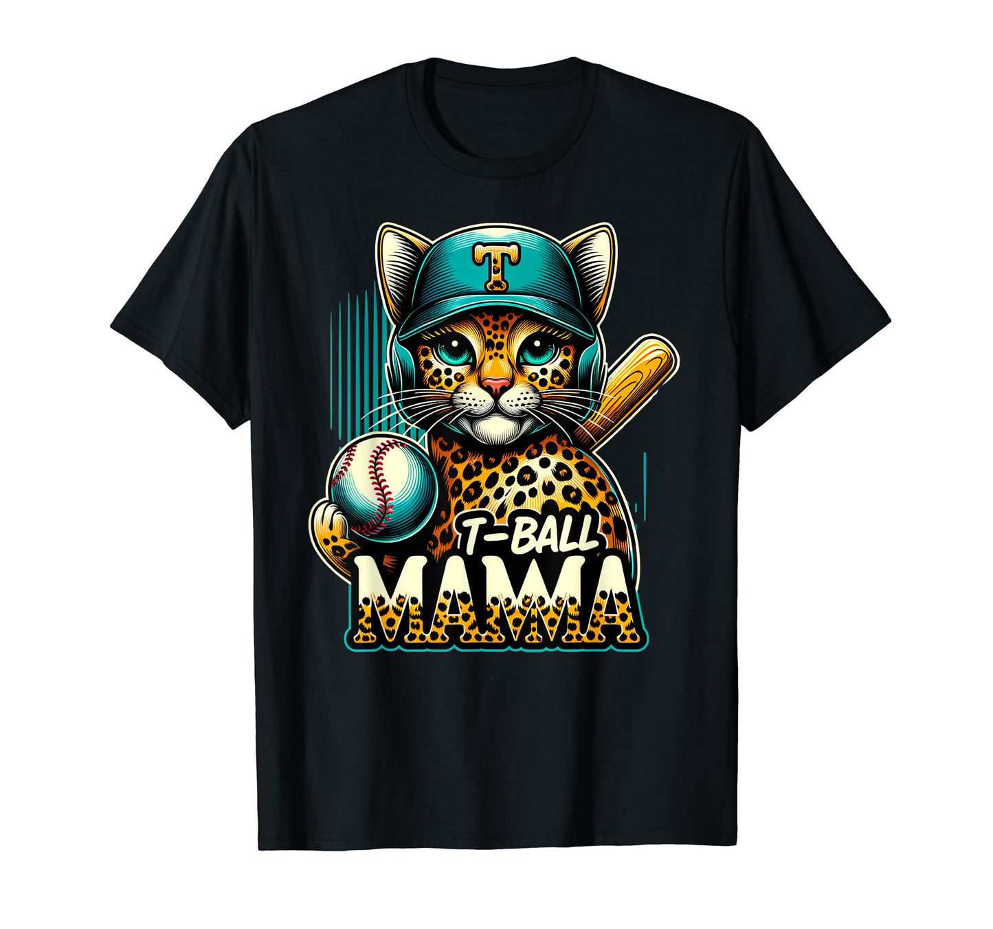 Teeball Mom Leopard T Ball Mom T-Shirt - Casual Everyday Wear Unisex - T-Shirt, Sweatshirt, Hoodie