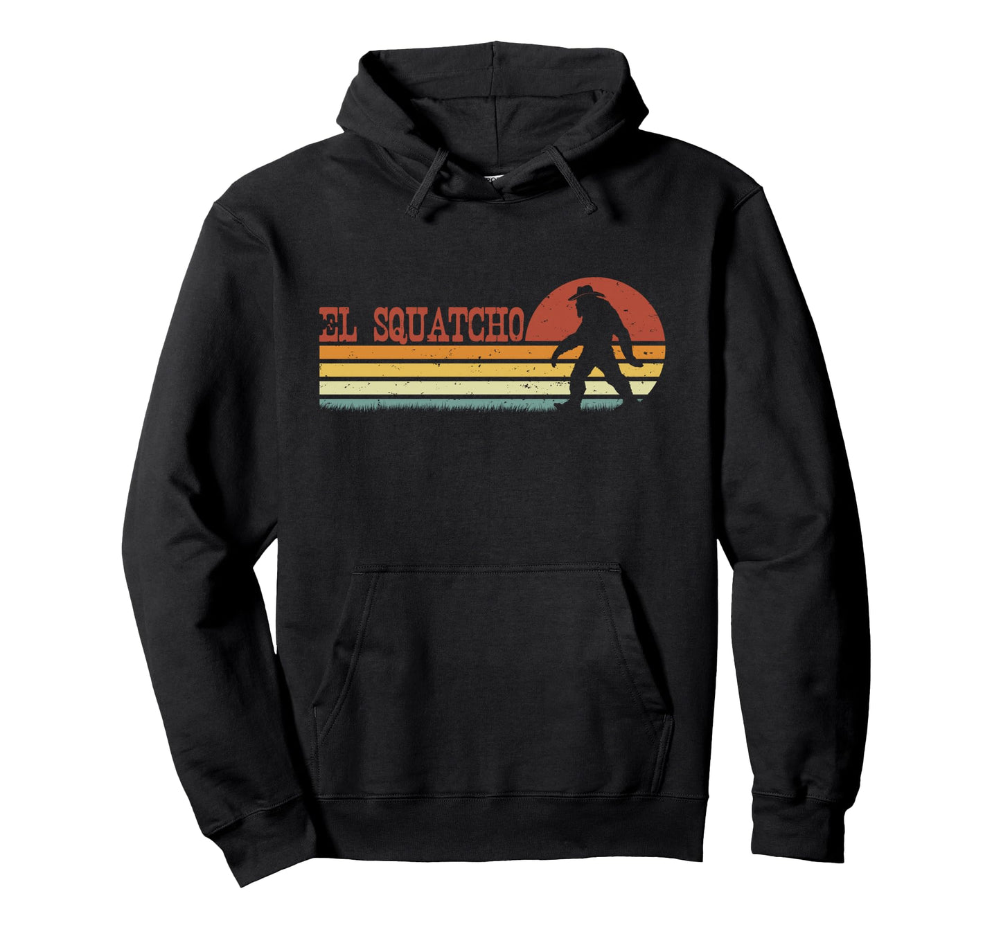 El Squatcho Funny Stripes Bigfoot Cinco Hoodie - Trendy Graphic Men Women - T-Shirt, Sweatshirt, Hoodie