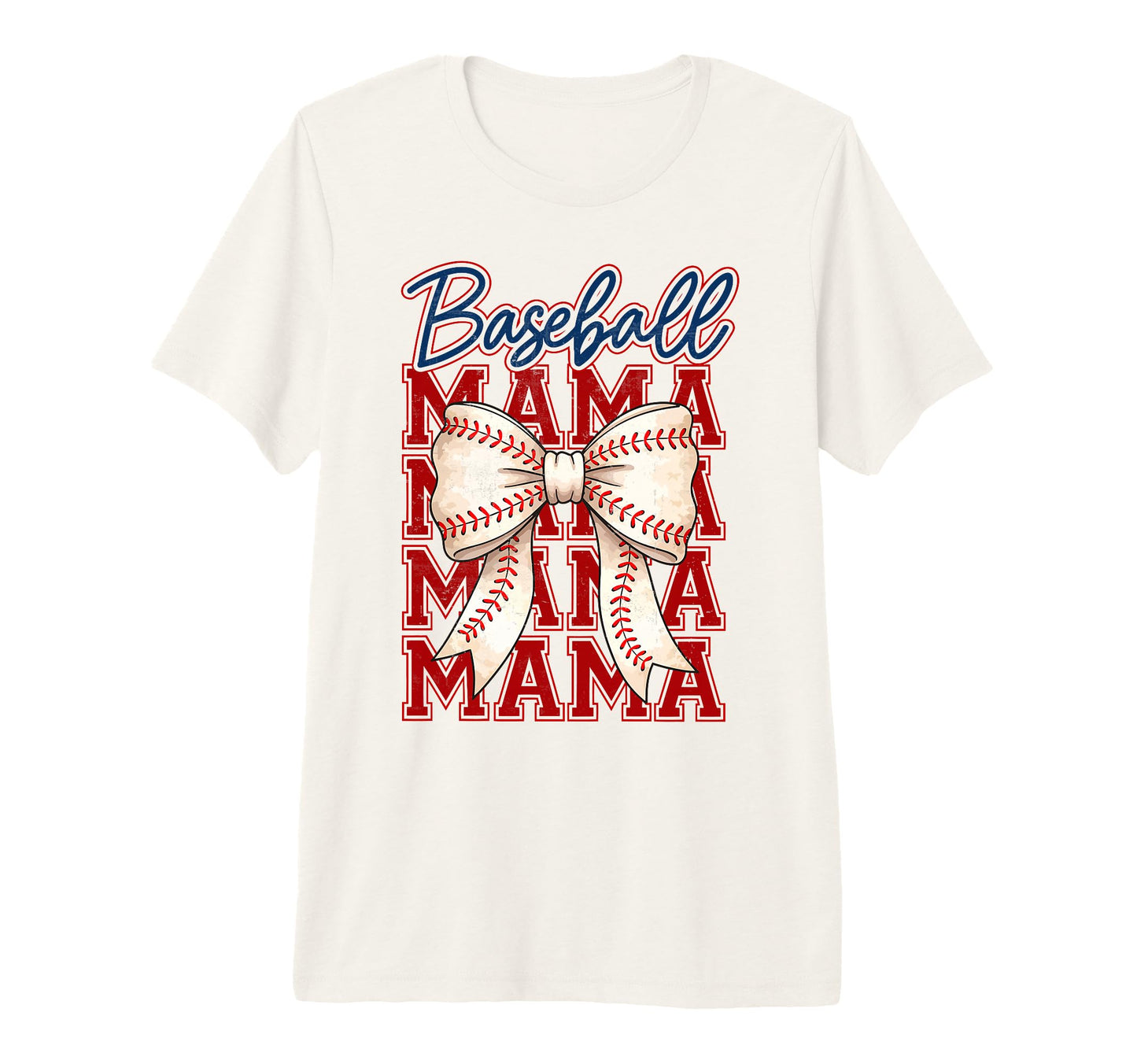 Baseball Mama Coquette Bow Baseball T-Shirt - Streetwear Style for Adults - T-Shirt, Sweatshirt, Hoodie