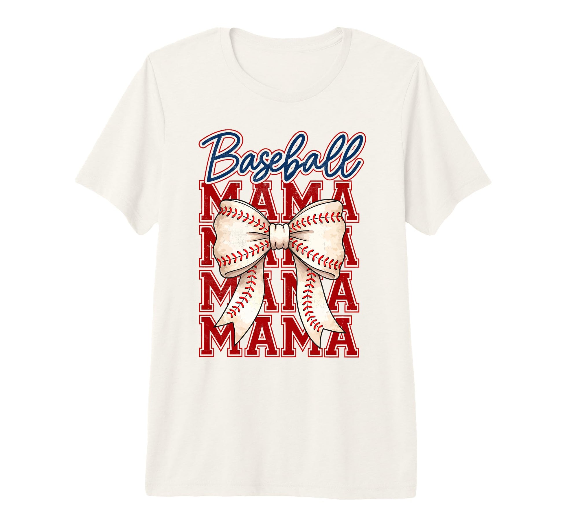 Baseball Mama Coquette Bow Baseball T-Shirt - Streetwear Style for Adults - T-Shirt, Sweatshirt, Hoodie