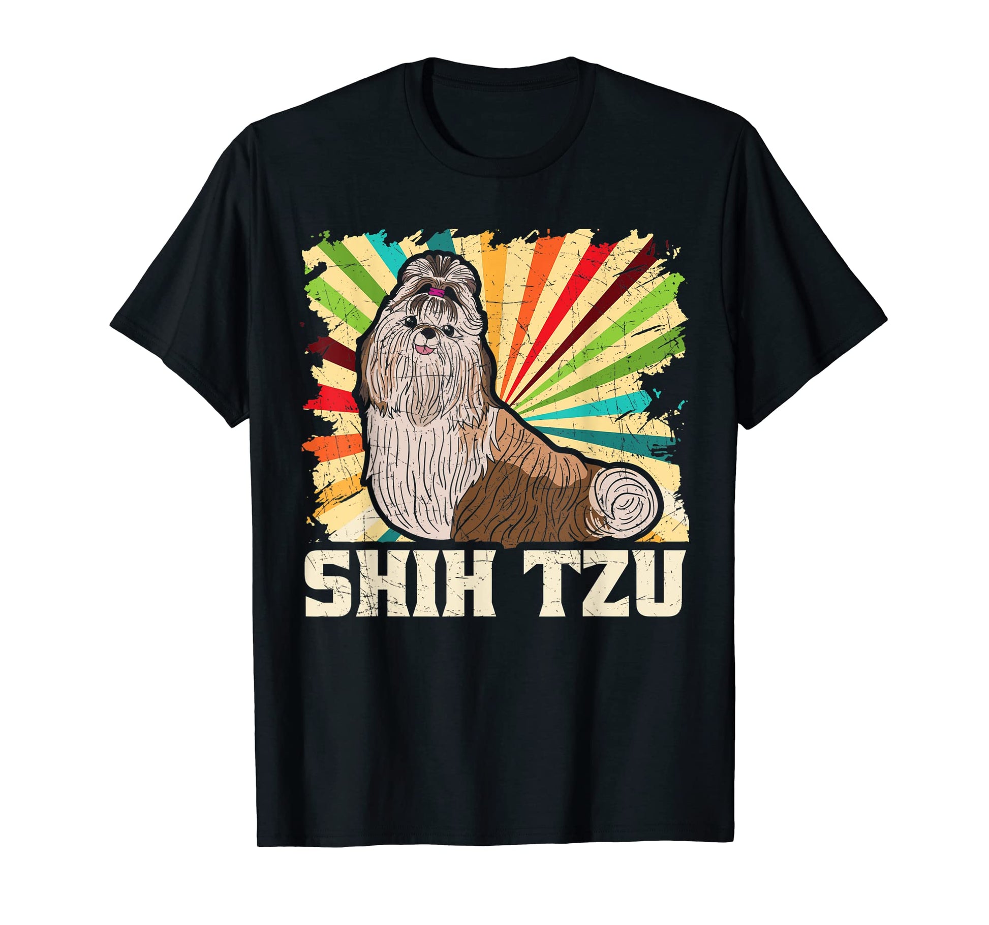 Shih Tzu Dog Puppy Funny Colored T-Shirt - Fun Novelty Design for Adults - T-Shirt, Sweatshirt, Hoodie