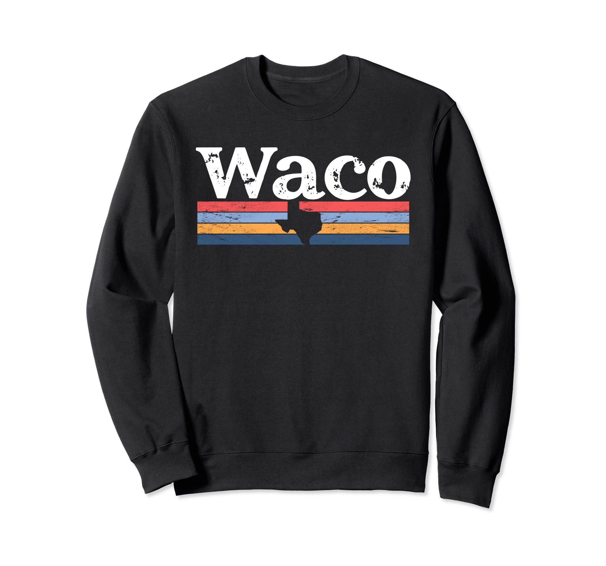 Waco Texas Tx Stripes State 70S Color Sweatshirt - Unique Graphic Unisex - T-Shirt, Sweatshirt, Hoodie
