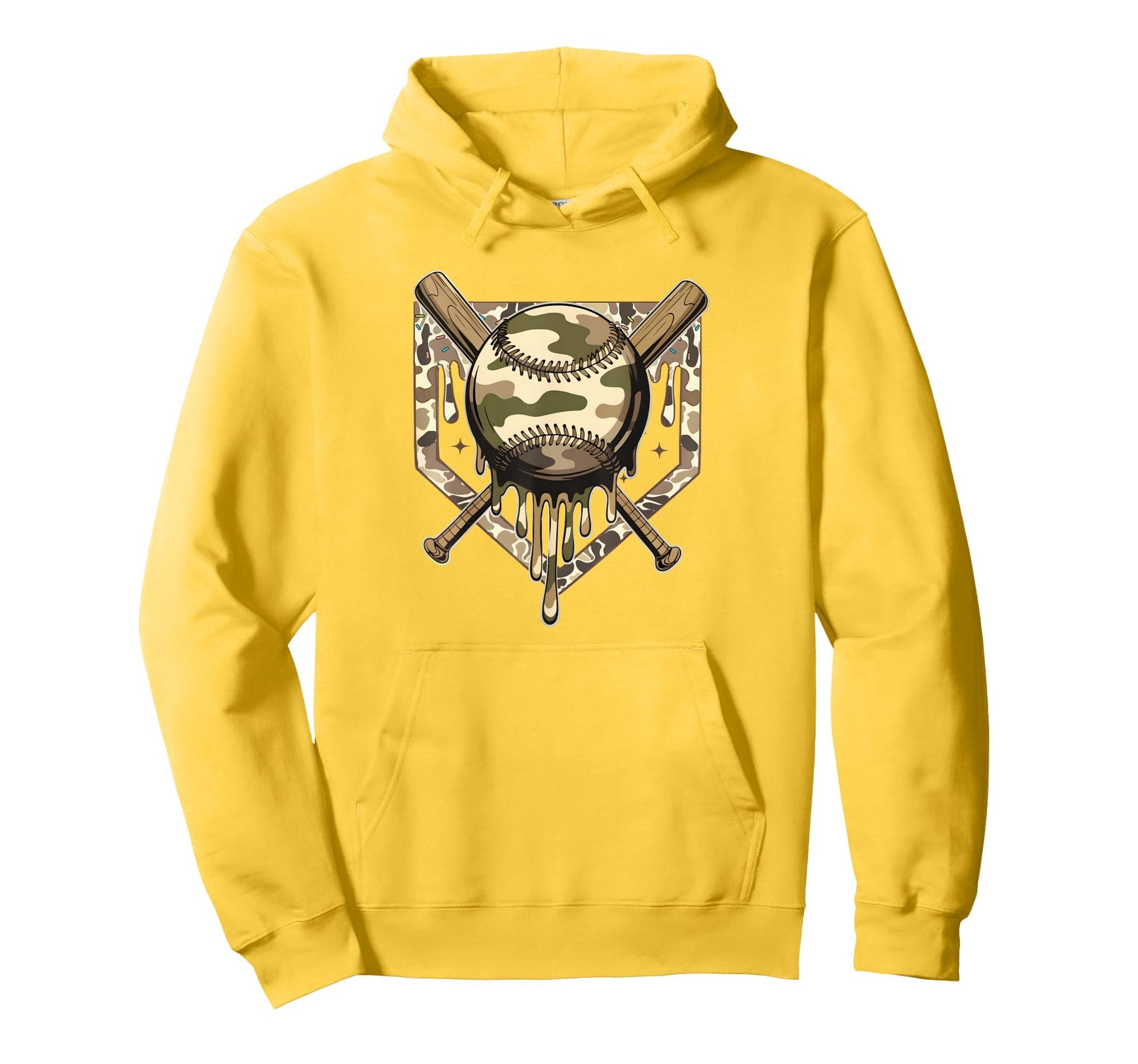 Dripping Baseball Camo Camouflage Game Hoodie - Unique Graphic for Adults - T-Shirt, Sweatshirt, Hoodie