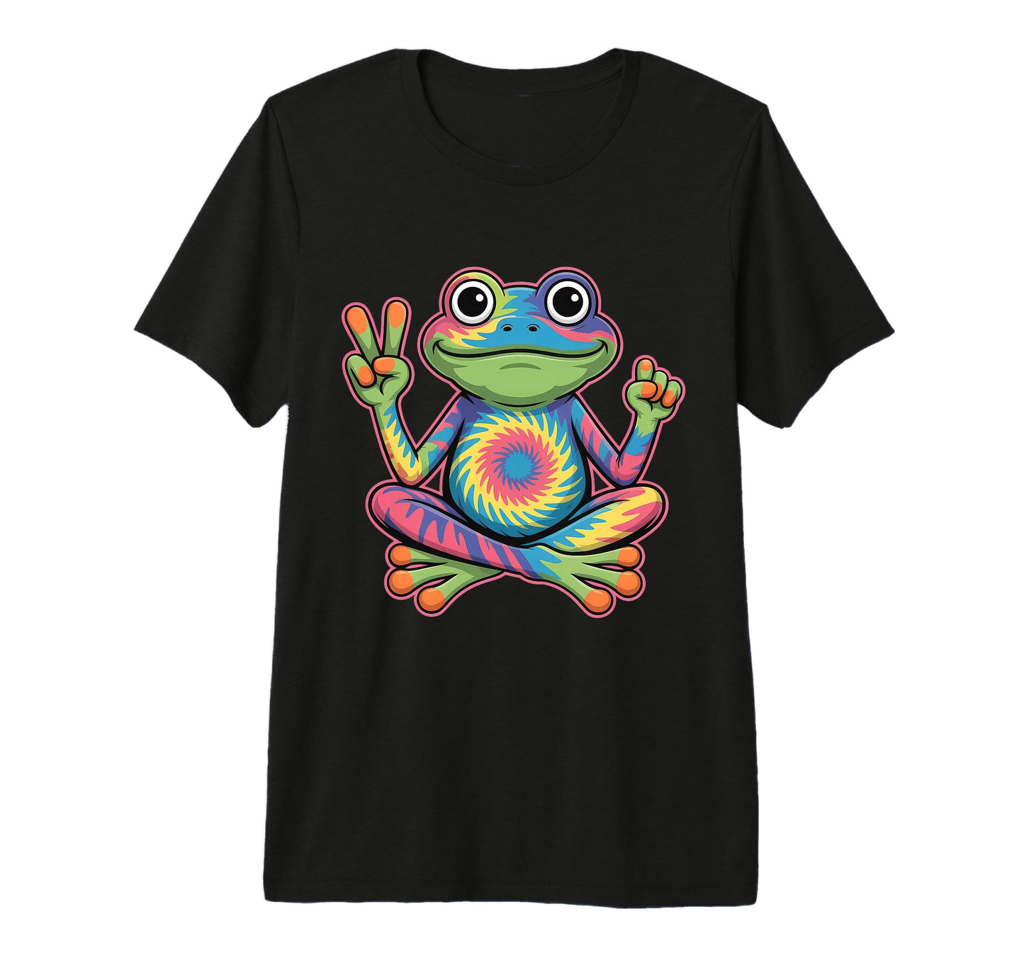 Tie Dye Frog Peace Sign Psychedelic T-Shirt - Streetwear Style Unisex - T-Shirt, Sweatshirt, Hoodie
