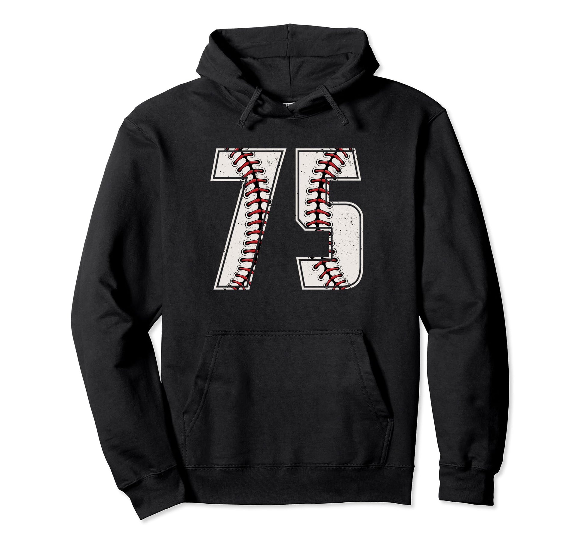 Baseball Player Number 75 Seventy Hoodie - Minimalist Print for Adults - T-Shirt, Sweatshirt, Hoodie