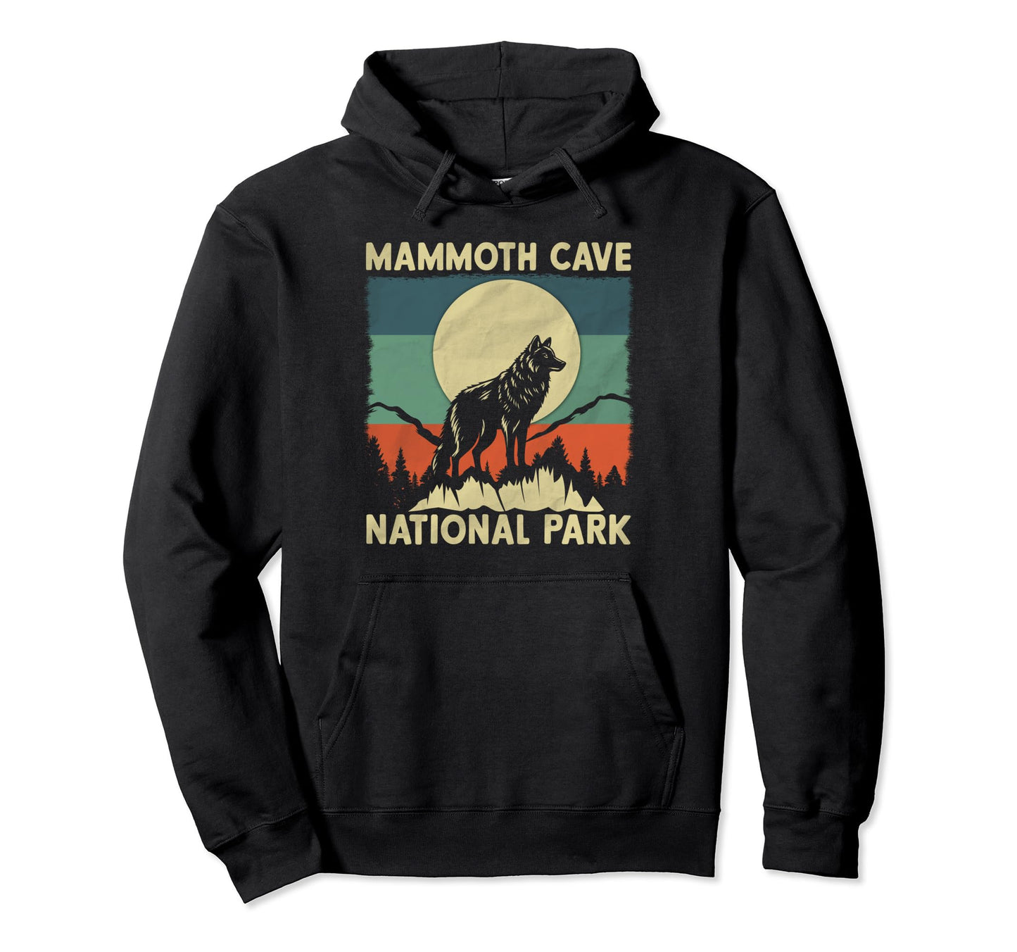 Wolf Mammoth Cave National Park Hoodie - Minimalist Print Unisex - T-Shirt, Sweatshirt, Hoodie