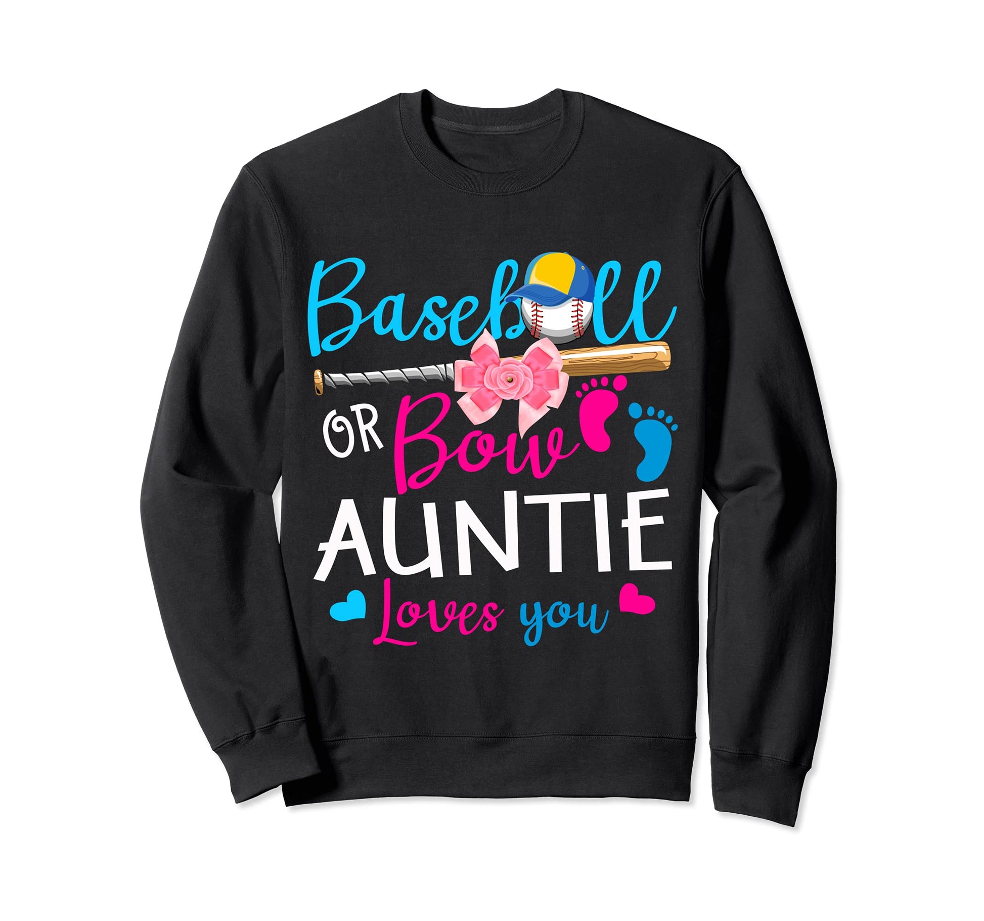 Baseball Or Bow Auntie Loves You Sweatshirt - Minimalist Print Unisex - T-Shirt, Sweatshirt, Hoodie