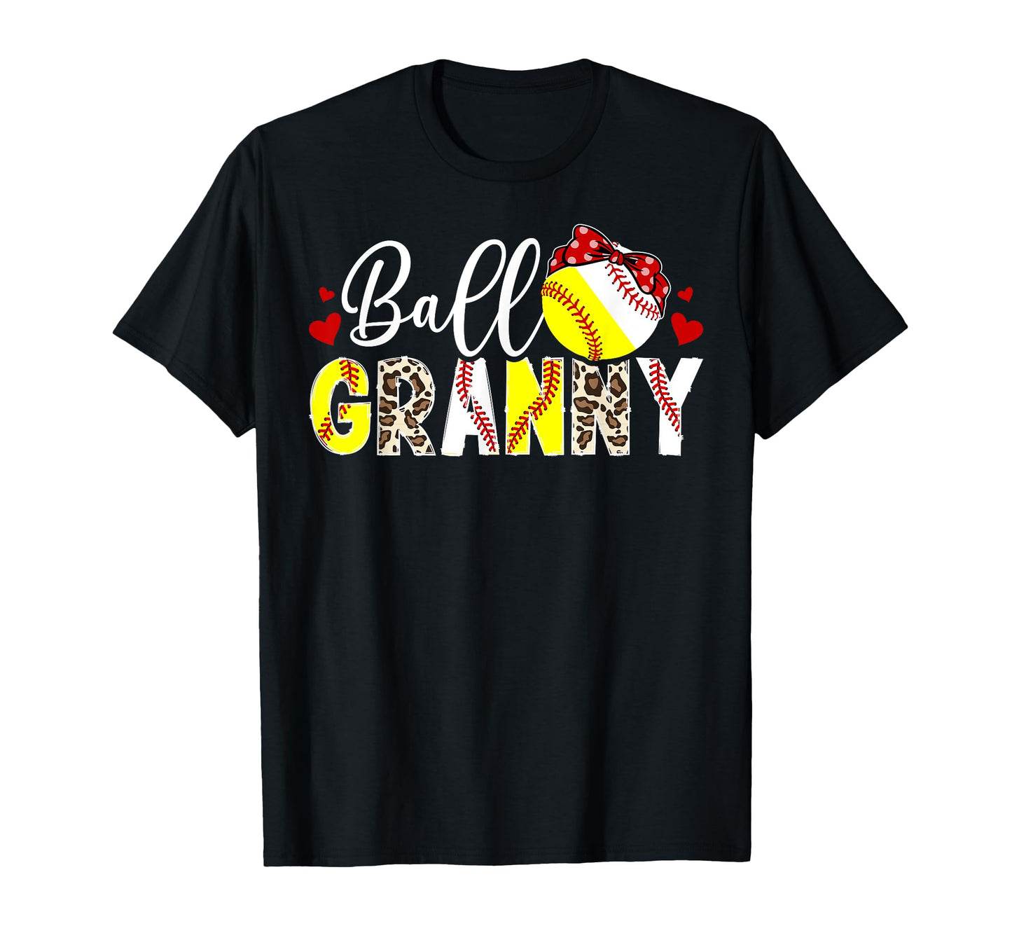 Ball Granny Leopard Softball T-Shirt - Aesthetic Graphic for Adults - T-Shirt, Sweatshirt, Hoodie