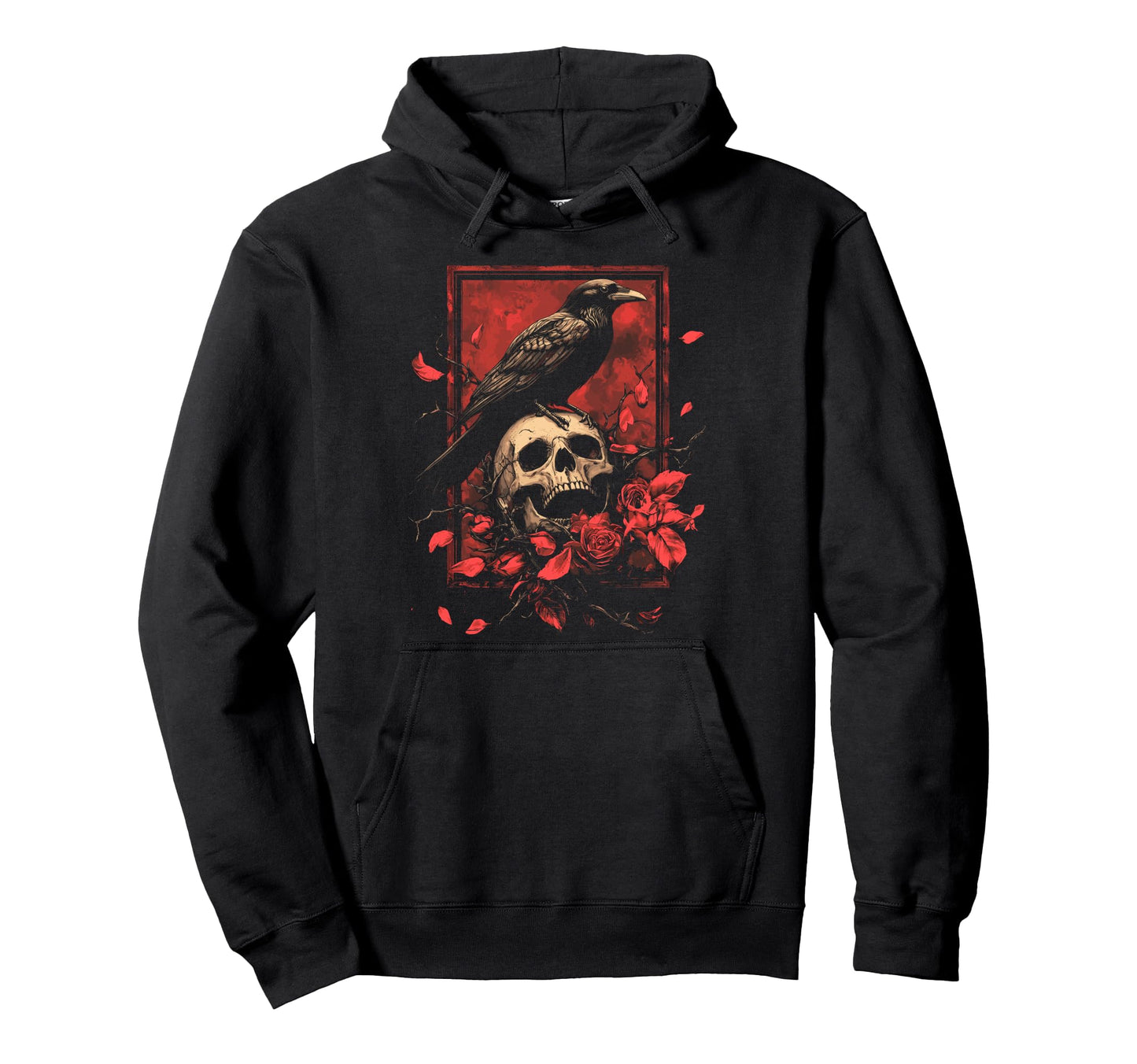 Raven Crow Y2K Grunge Aesthetic Dark Hoodie - Minimalist Print Men Women - T-Shirt, Sweatshirt, Hoodie