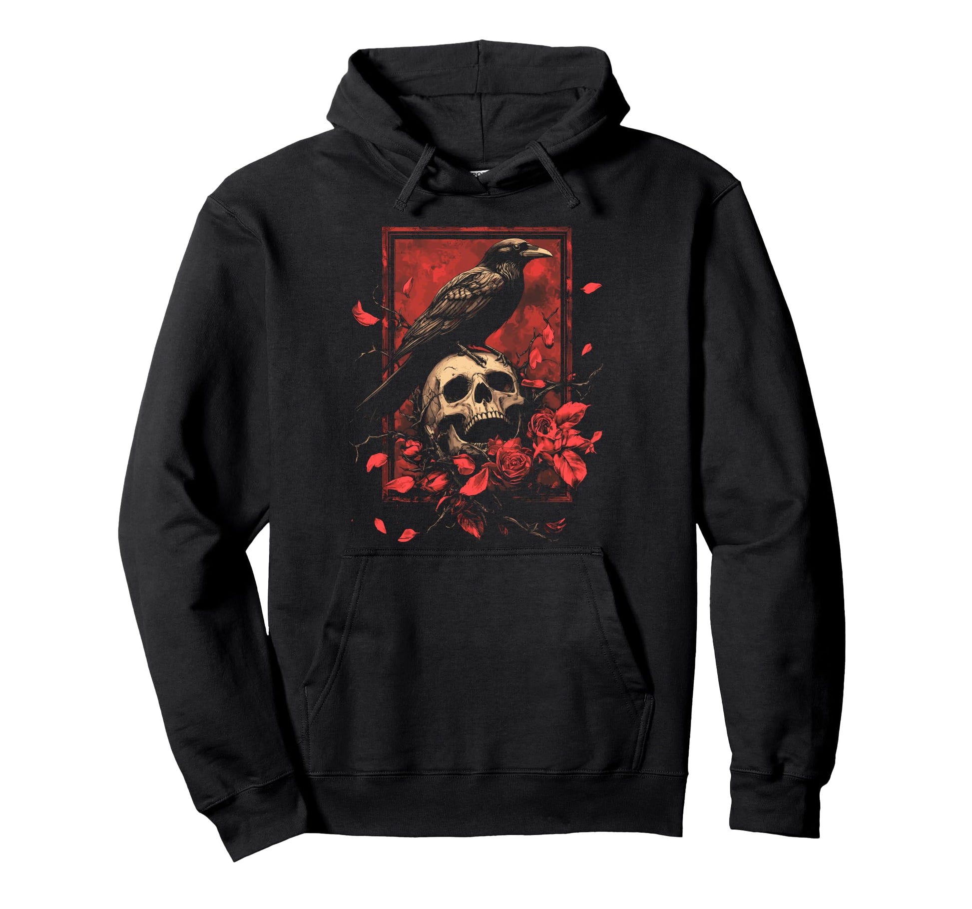 Raven Crow Y2K Grunge Aesthetic Dark Hoodie - Minimalist Print Men Women - T-Shirt, Sweatshirt, Hoodie