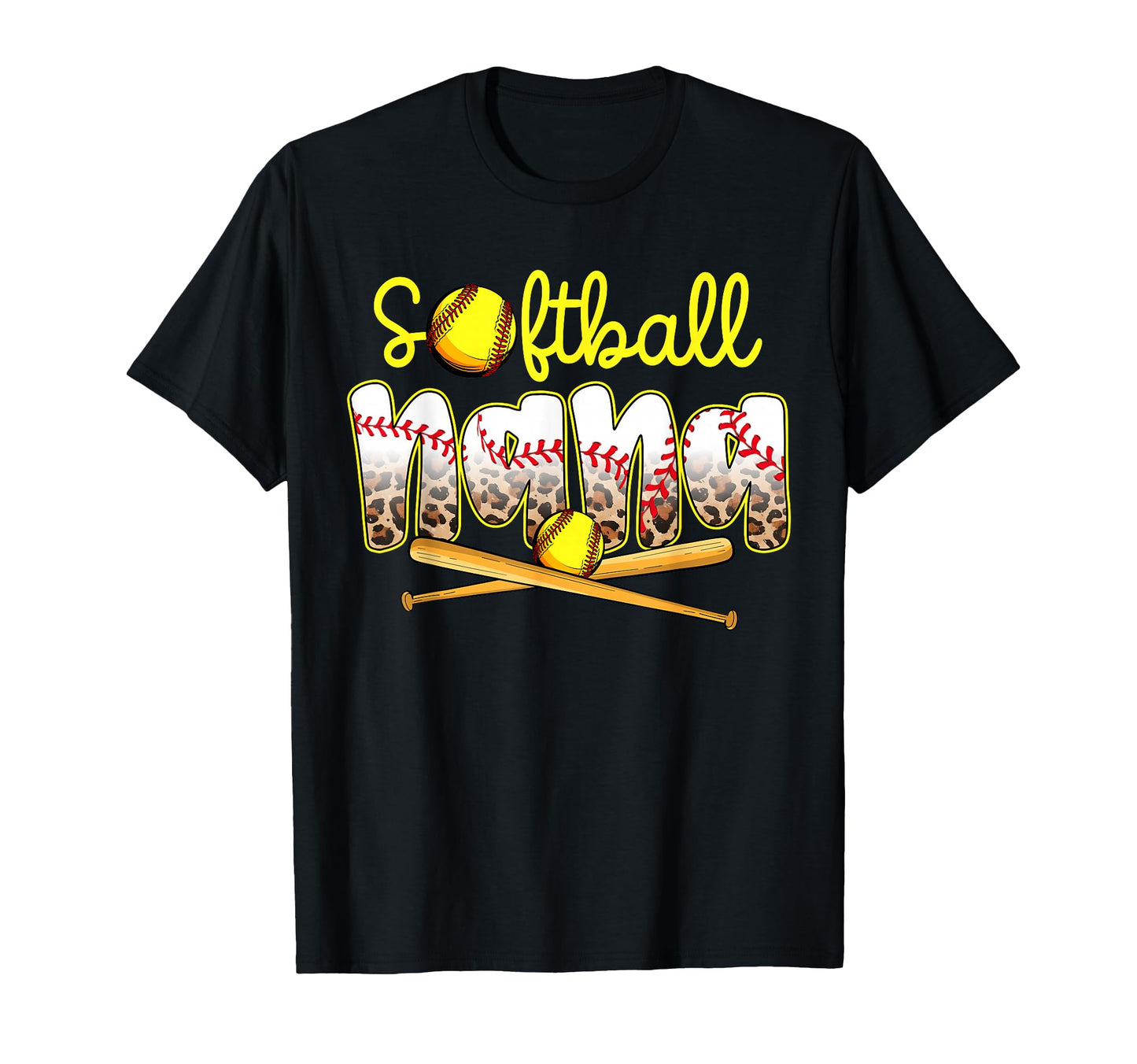 Softball Nana Leopard Mothers Day T-Shirt - Aesthetic Graphic Unisex - T-Shirt, Sweatshirt, Hoodie