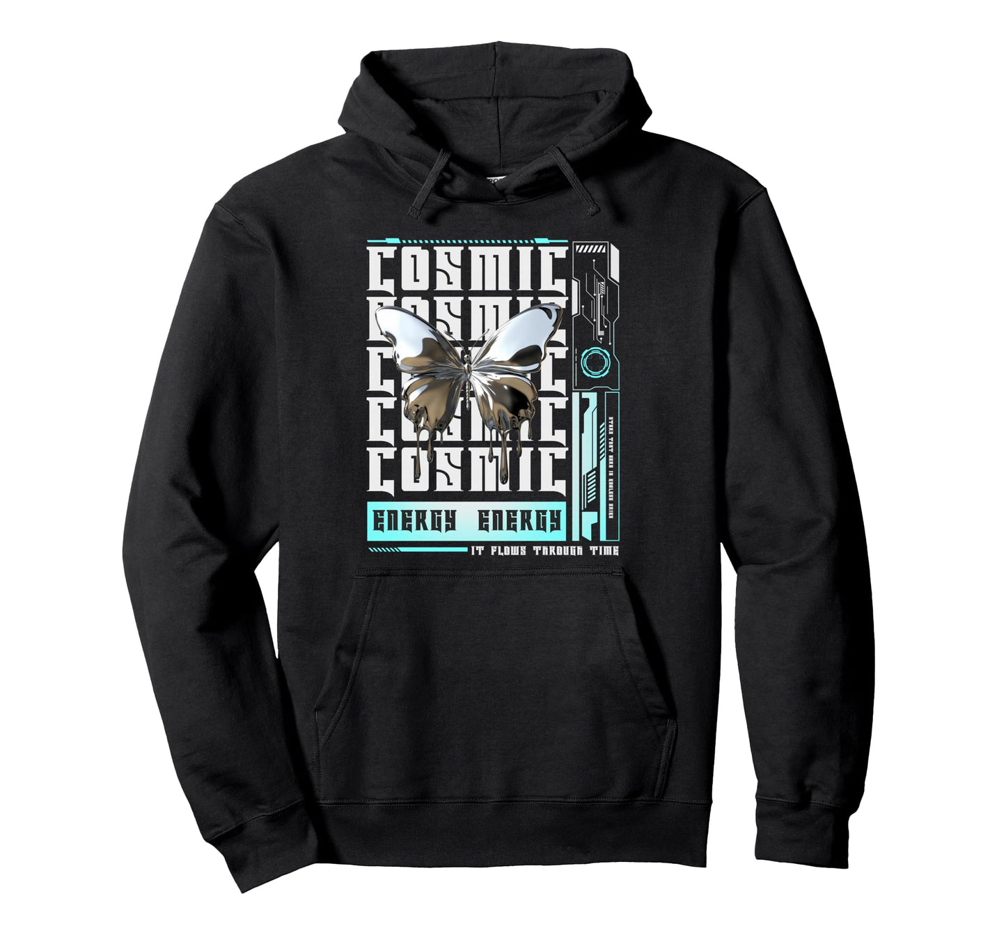 Y2K Cosmic Butterfly Bold Urban Hoodie - Fun Novelty Design Men Women - T-Shirt, Sweatshirt, Hoodie