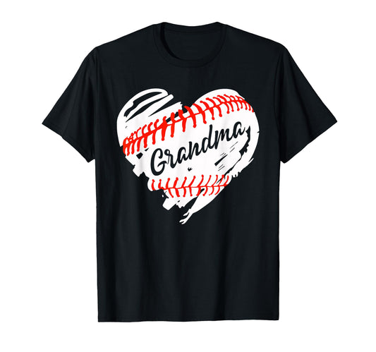 Baseball Heart Baseball Grandma Softball T-Shirt - Graphic Print Men Women - T-Shirt, Sweatshirt, Hoodie