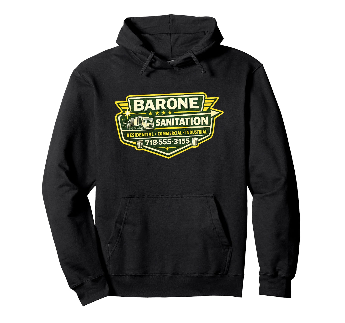 Sanitation Company Badge Garbage Truck Hoodie - Trendy Graphic for Adults - T-Shirt, Sweatshirt, Hoodie