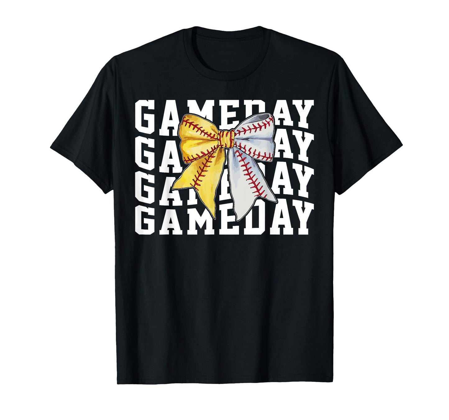 Game Day Coquette Bow Softball Baseball T-Shirt - Graphic Print for Adults - T-Shirt, Sweatshirt, Hoodie