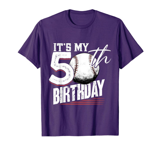 50 Years Old Baseball 50Th Birthday T-Shirt - Casual Everyday Wear Unisex - T-Shirt, Sweatshirt, Hoodie