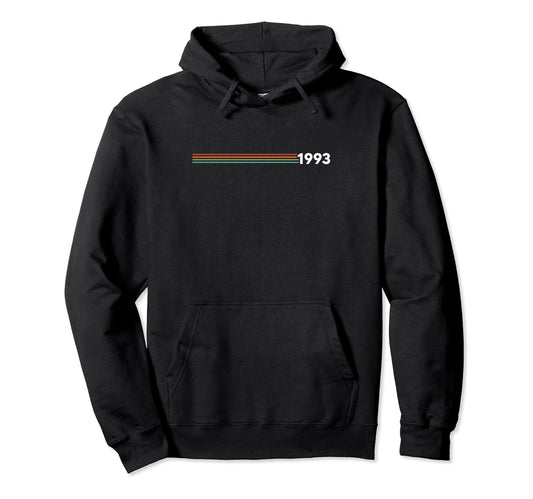1993 Years Stripe 70S Birthday Hoodie - Novelty Apparel Unisex - T-Shirt, Sweatshirt, Hoodie