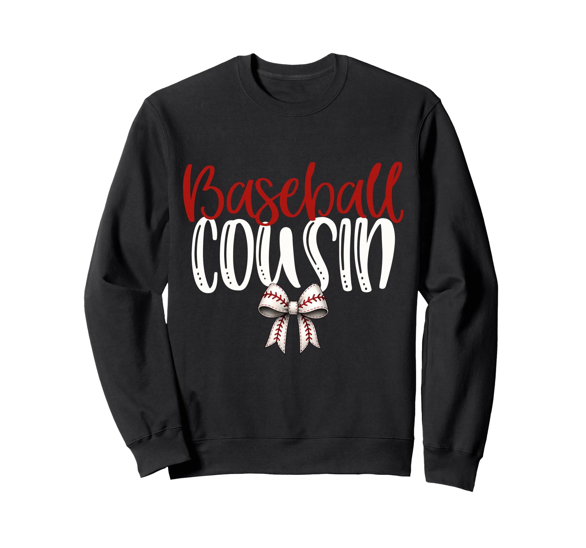 Baseball Cousin Coquette Bow Game Sweatshirt - Custom Art Print for Adults - T-Shirt, Sweatshirt, Hoodie