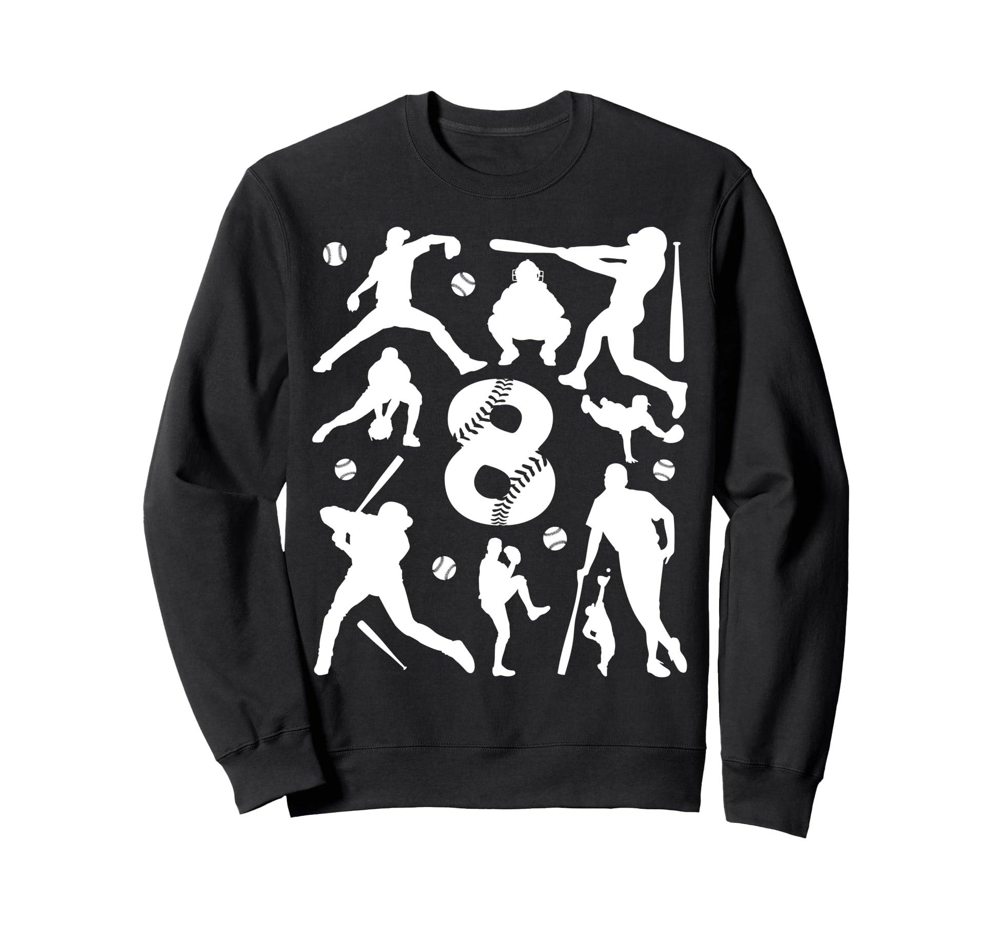 Number 8 Years Baseball 8Th Birthday Sweatshirt - Fun Novelty Design Unisex - T-Shirt, Sweatshirt, Hoodie