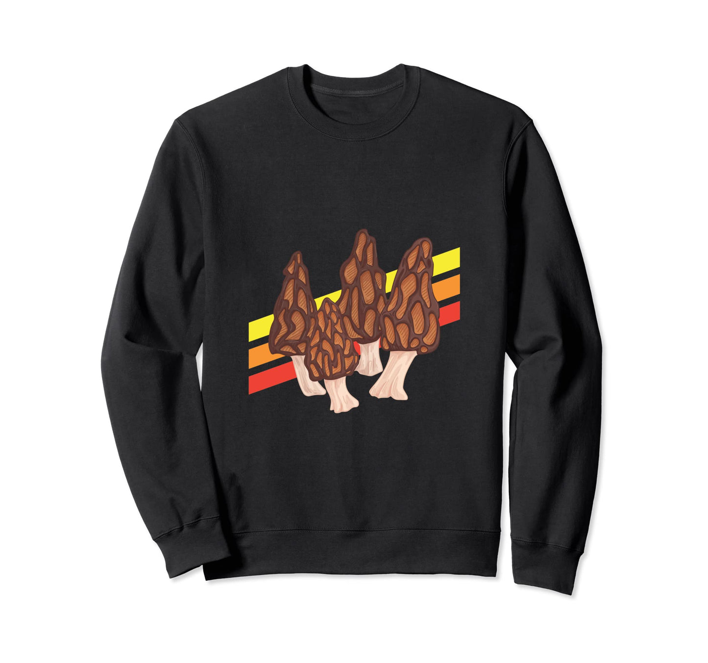Morel Hunting Stripe Mushroom Sweatshirt - Fun Novelty Design for Adults - T-Shirt, Sweatshirt, Hoodie