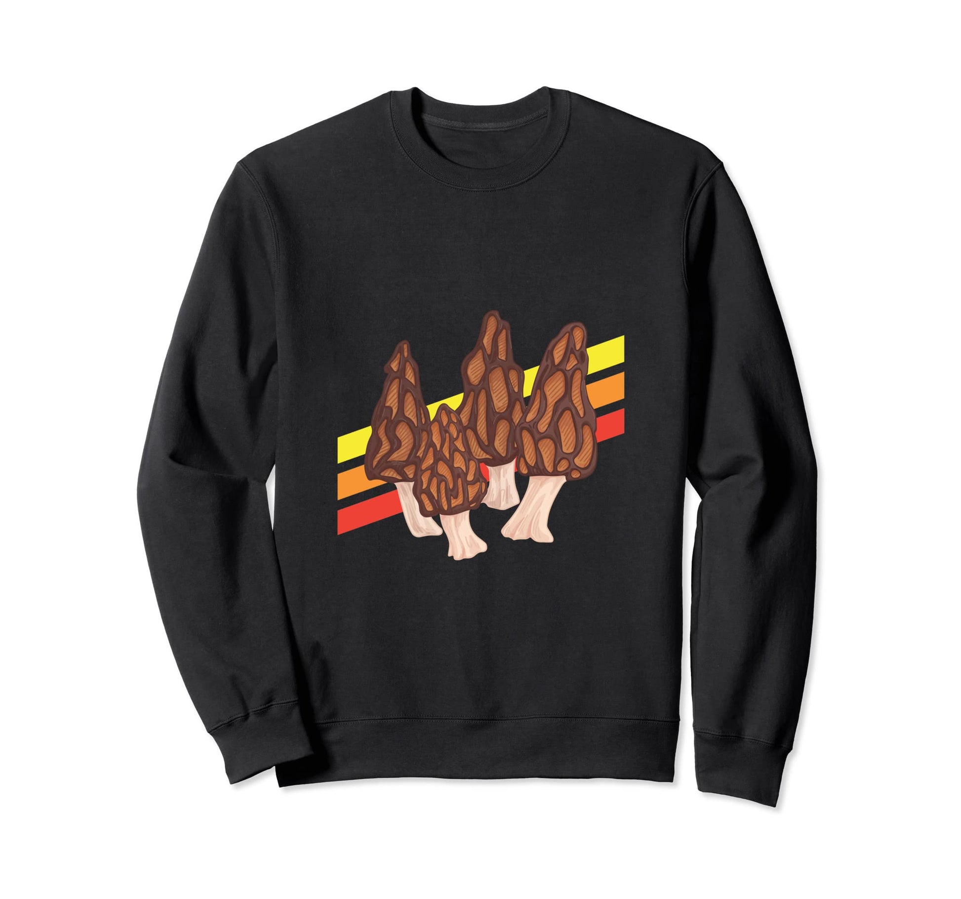 Morel Hunting Stripe Mushroom Sweatshirt - Fun Novelty Design for Adults - T-Shirt, Sweatshirt, Hoodie