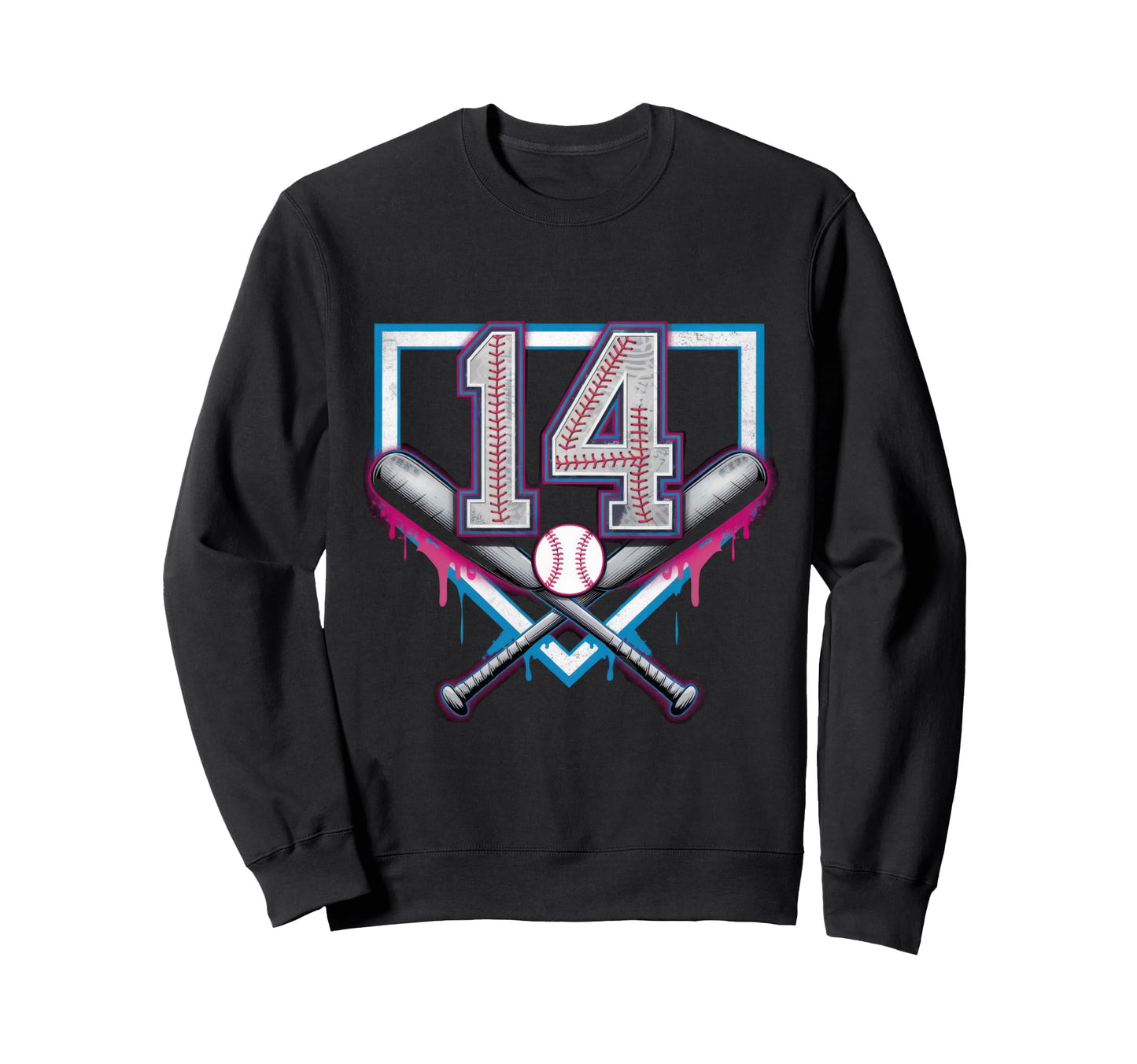 14Th Birthday Baseball Home Ice Sweatshirt - Minimalist Print Men Women - T-Shirt, Sweatshirt, Hoodie