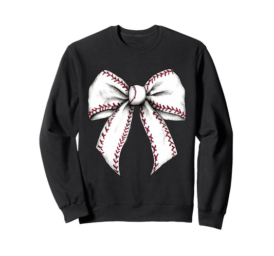 Baseball Coquette Bow Baseball Game Sweatshirt - Custom Art Print Men Women - T-Shirt, Sweatshirt, Hoodie