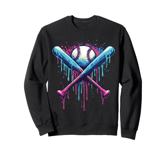 Baseball Bat Drip Funny Sweatshirt - Streetwear Style Men Women - T-Shirt, Sweatshirt, Hoodie
