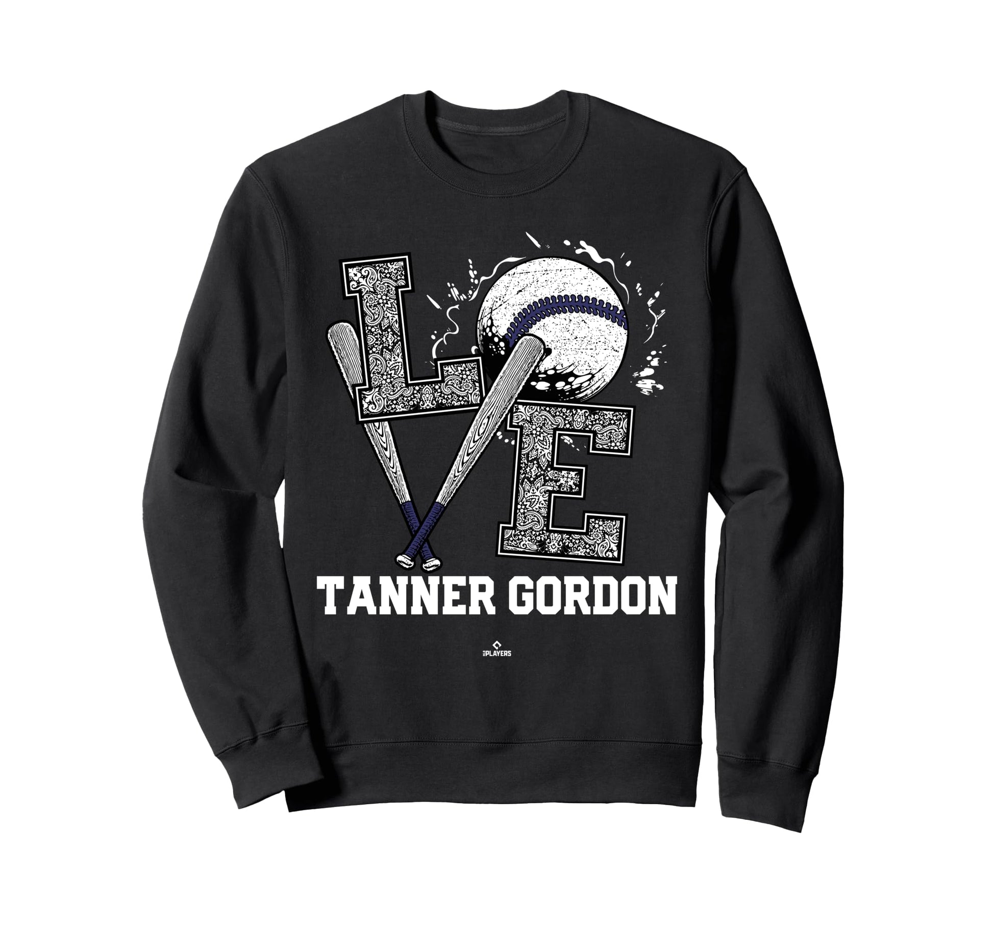 Distressed Baseball Love Tanner Sweatshirt - Custom Art Print Unisex - T-Shirt, Sweatshirt, Hoodie