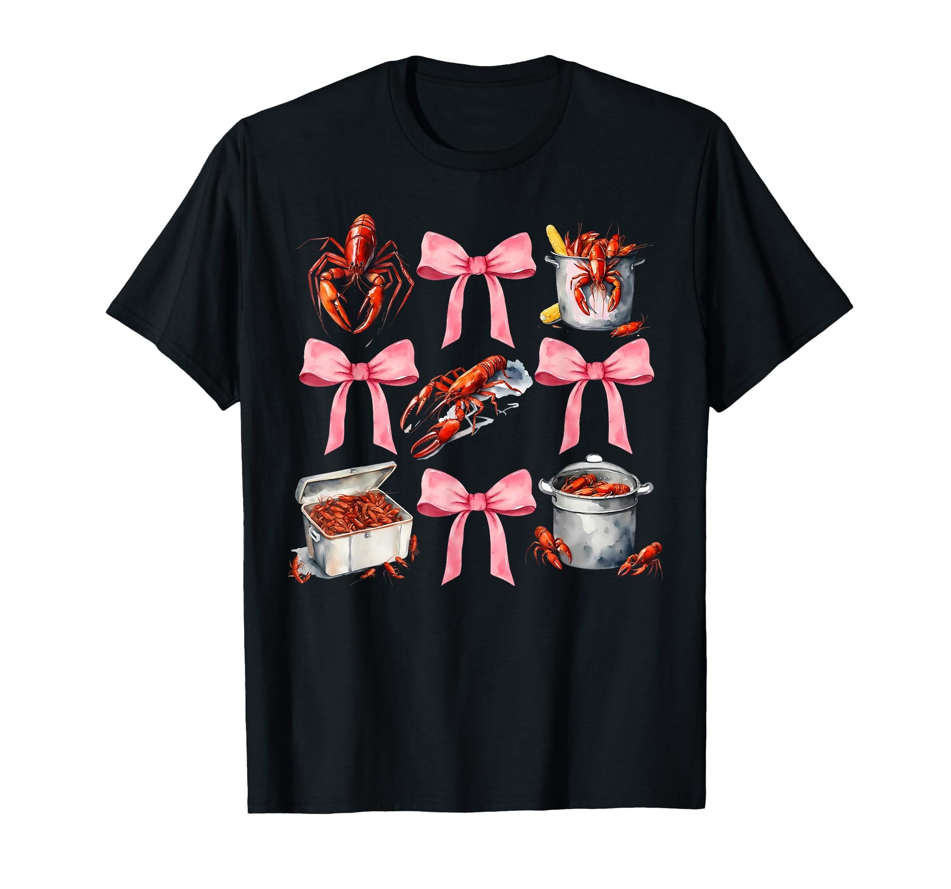 Funny Bow Coquette Crawfish Boil Y2K T-Shirt - Graphic Print Unisex - T-Shirt, Sweatshirt, Hoodie